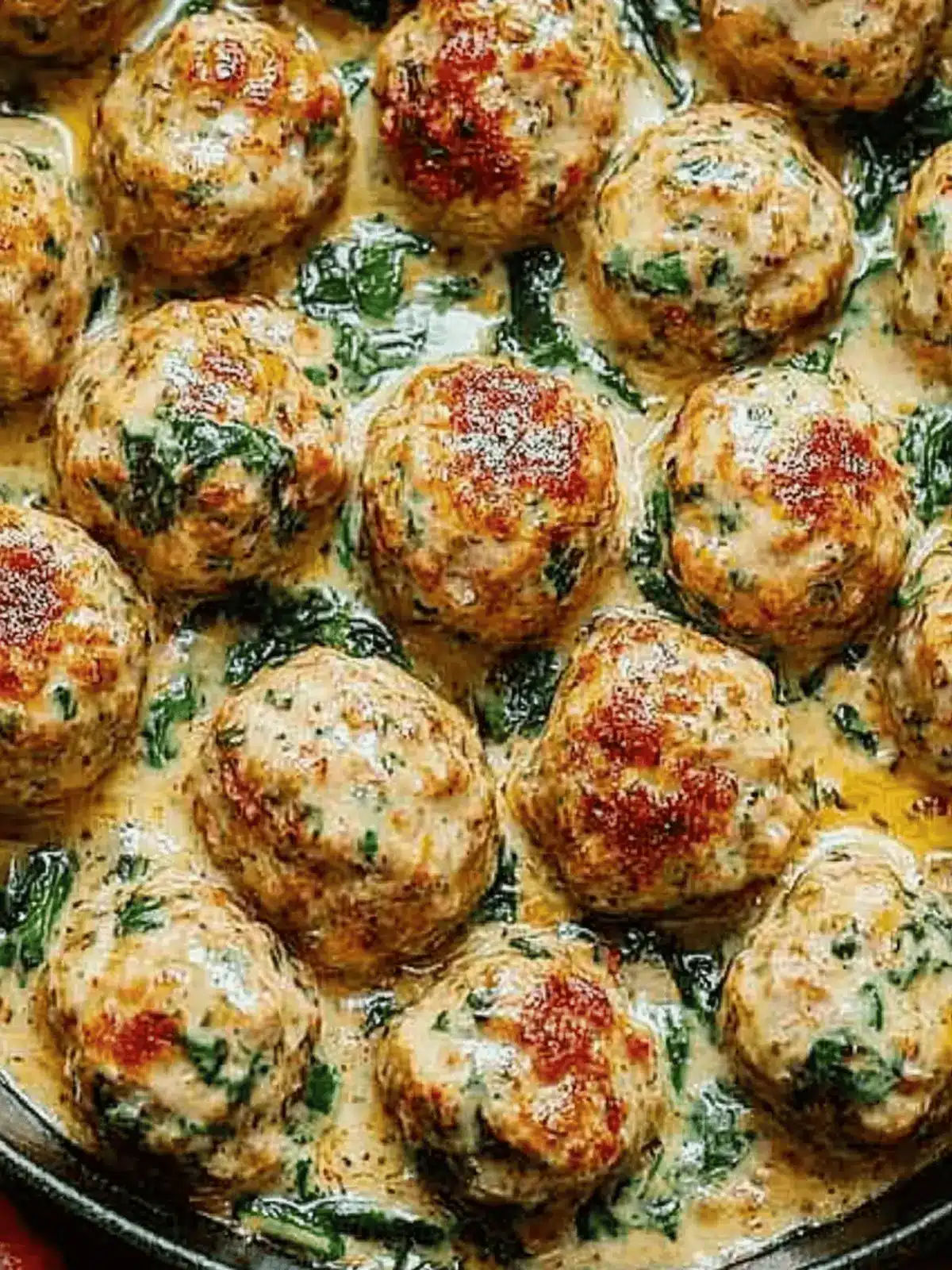Creamy Spinach Turkey Meatballs for Healthy Comfort Tonight 3 Creamy Spinach Turkey Meatballs