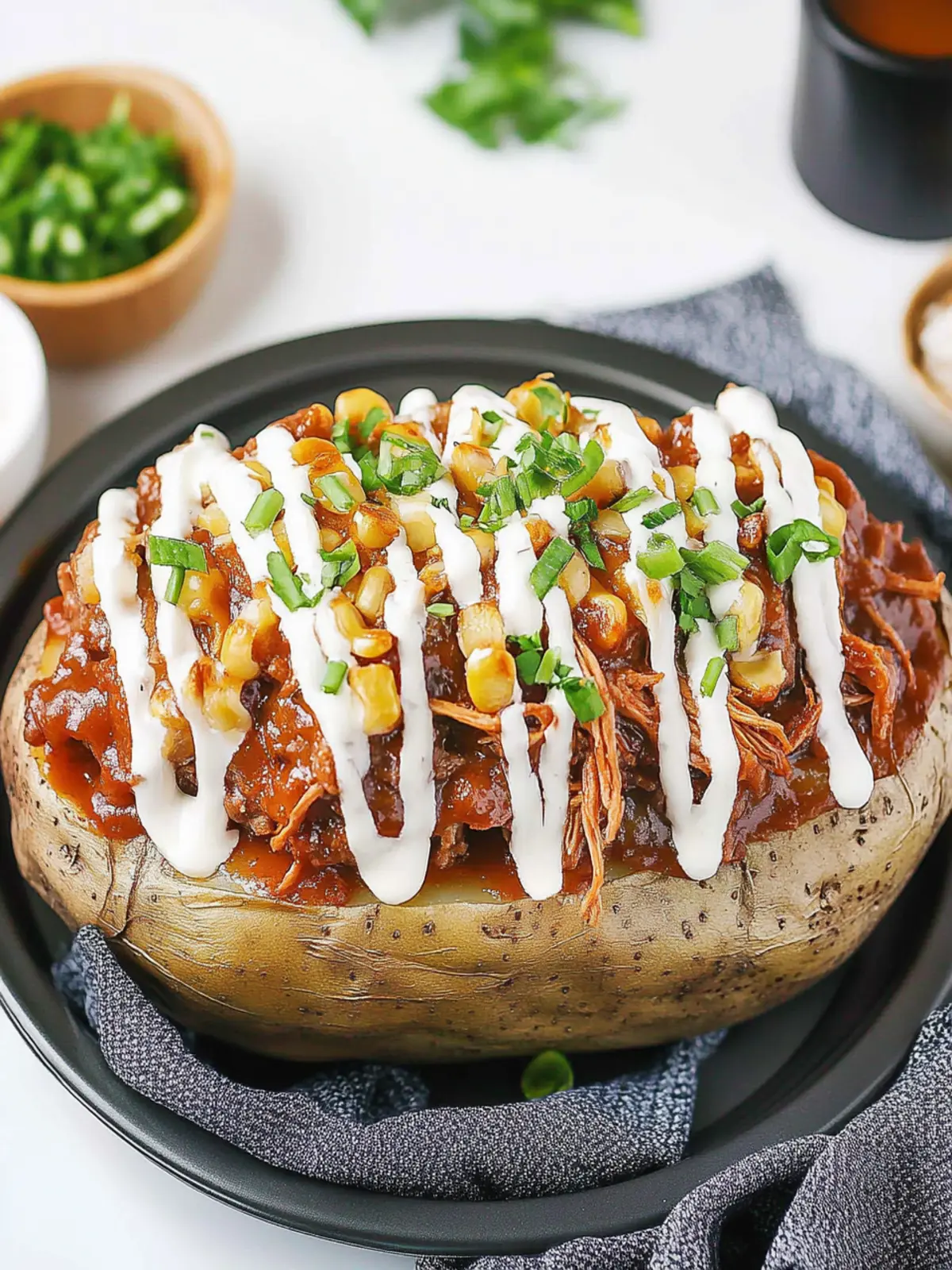 Loaded Baked Potato with Pulled Pork for the Ultimate Comfort Food 2 Loaded Baked Potato with Pulled Pork