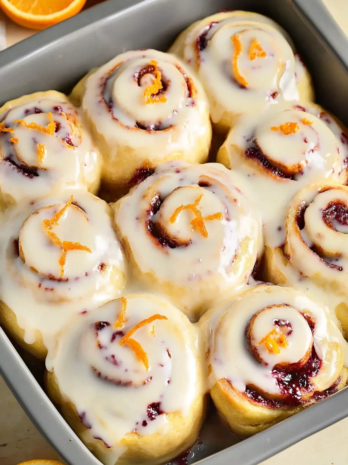 Soft Cranberry Cinnamon Rolls with Orange Glaze for Holidays 2 Cranberry Cinnamon Rolls with Orange Glaze