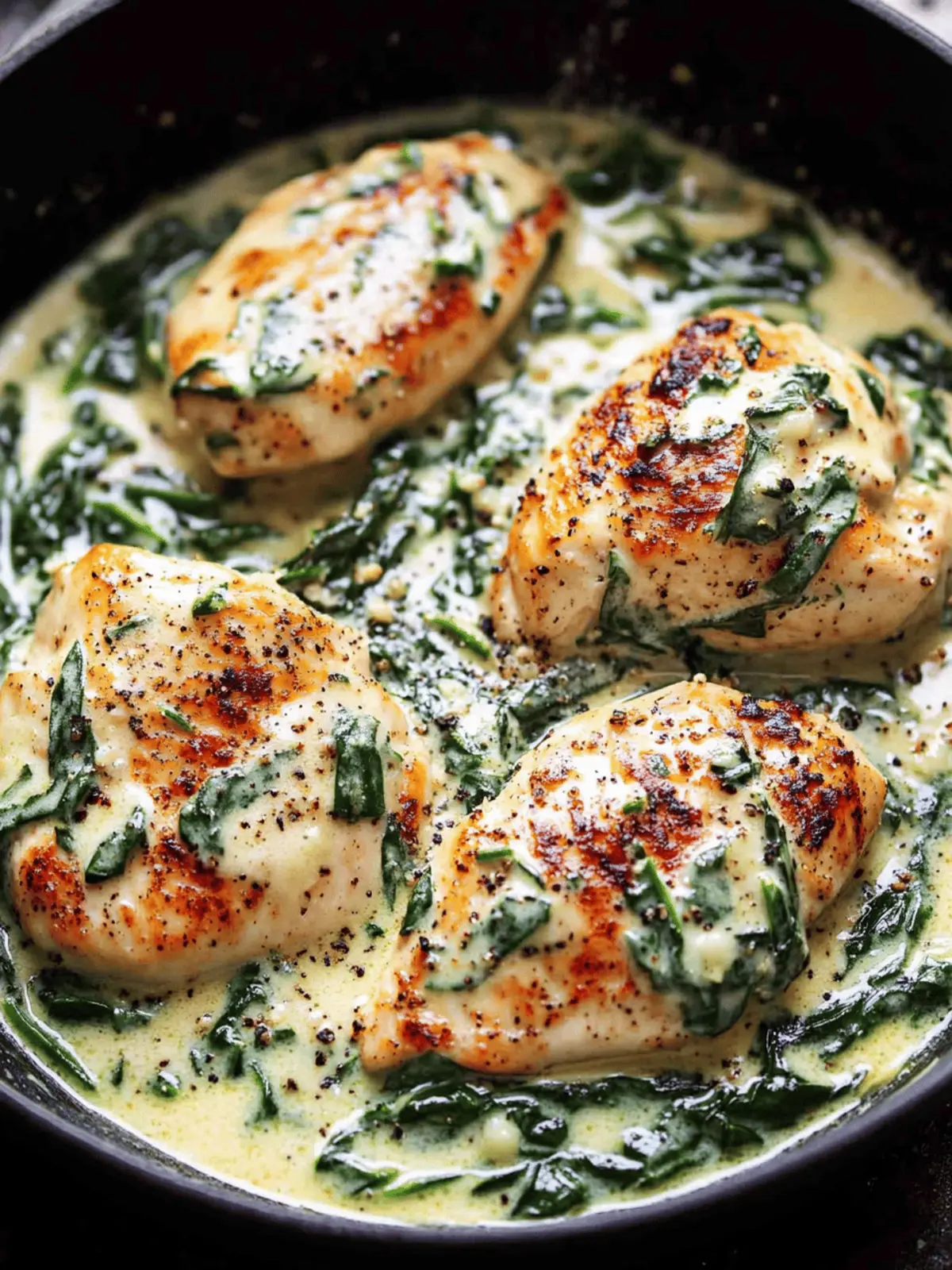 Creamy Spinach Parmesan Chicken Breasts - A Weekend Delight 4 Creamy Chicken Breast in Spinach Parmesan Sauce