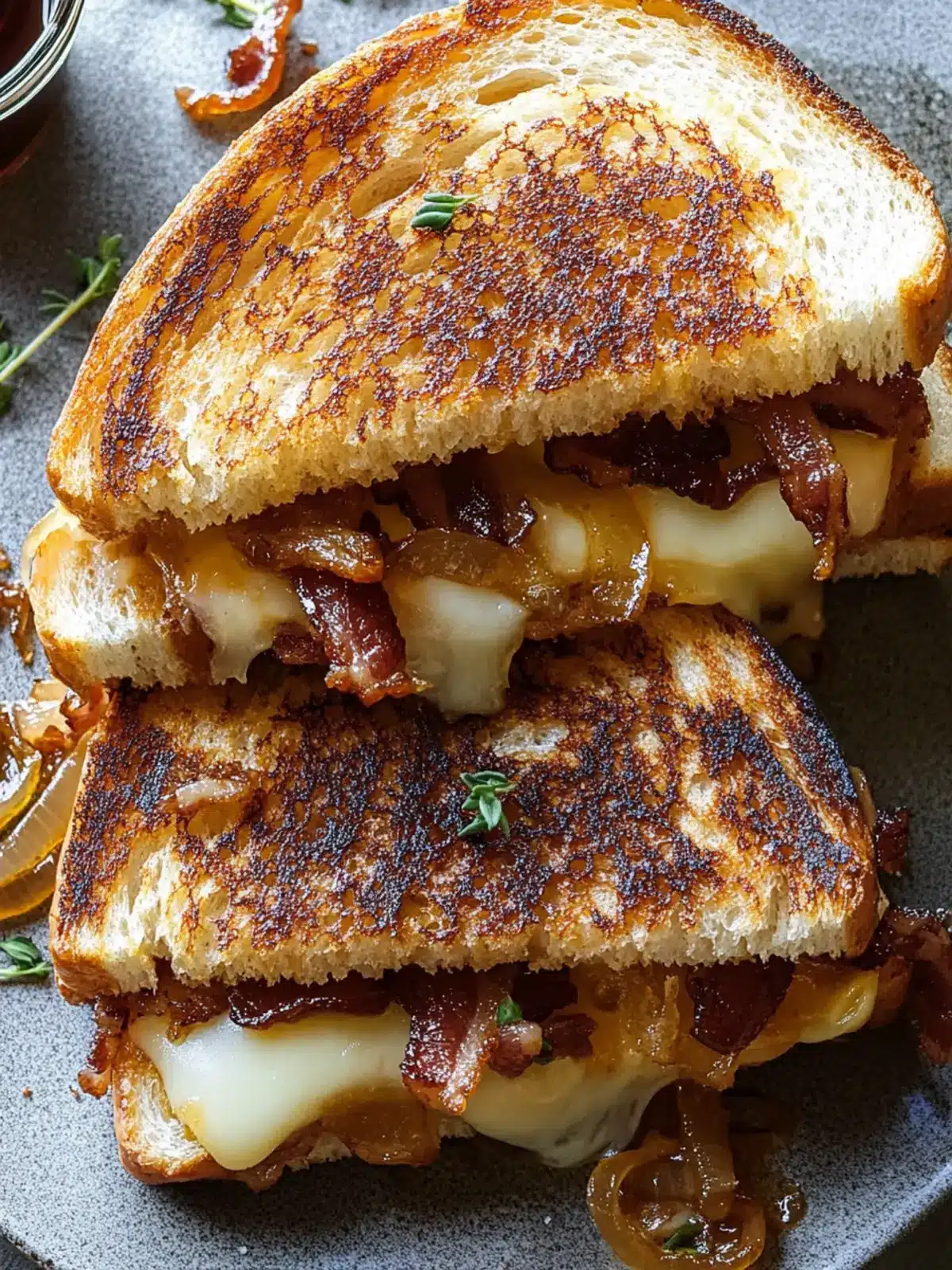 Ultimate Bacon and Caramelized Onion Grilled Cheese Sandwiches 2 Bacon and Caramelized Onion Grilled Cheese Sandwiches