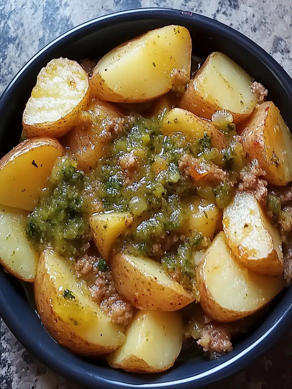 Fried Potatoes with Green Chile Poured for Comfort Food Bliss 3 Fried Potatoes With Green Chile Poured
