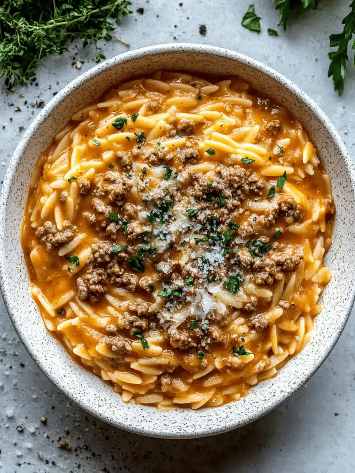 Creamy Ground Beef Orzo with Tomato Sauce for Cozy Nights 3 Ground Beef Orzo with Tomato Cream Sauce
