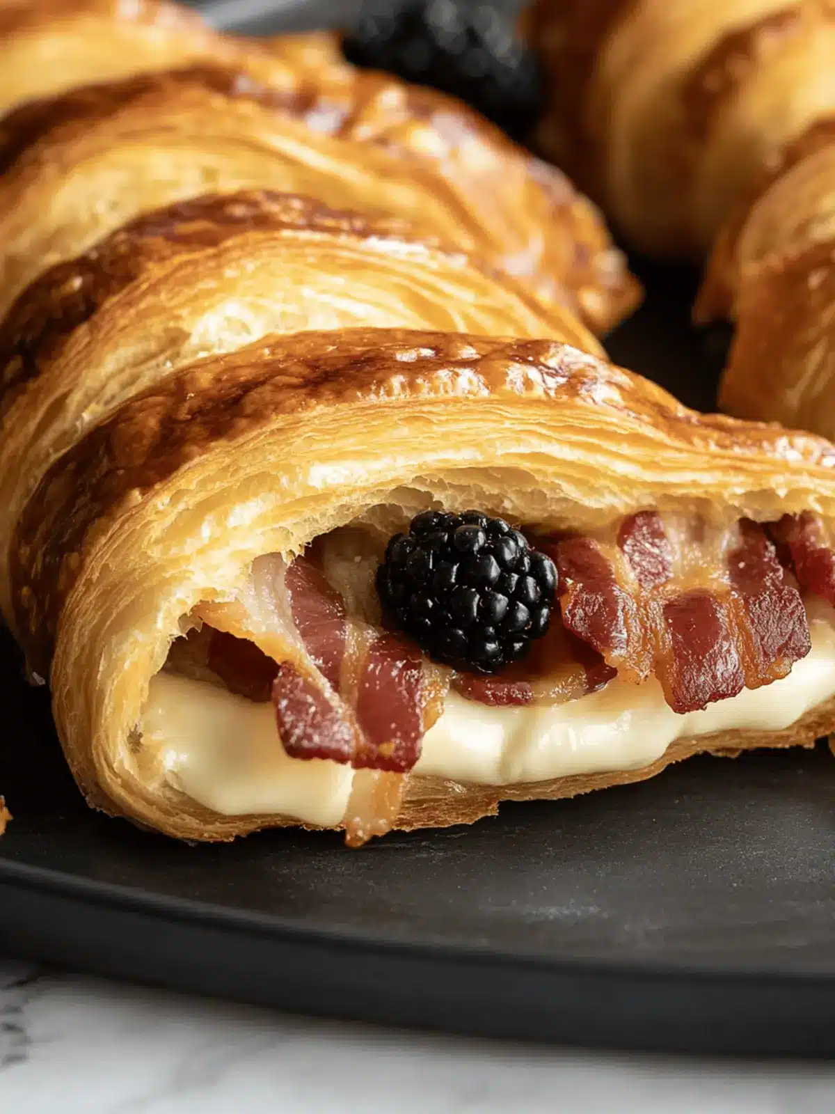 Savor Brie, Blackberry, and Bacon Filled Croissants Today 4 Brie, Blackberry and Bacon Filled Croissants