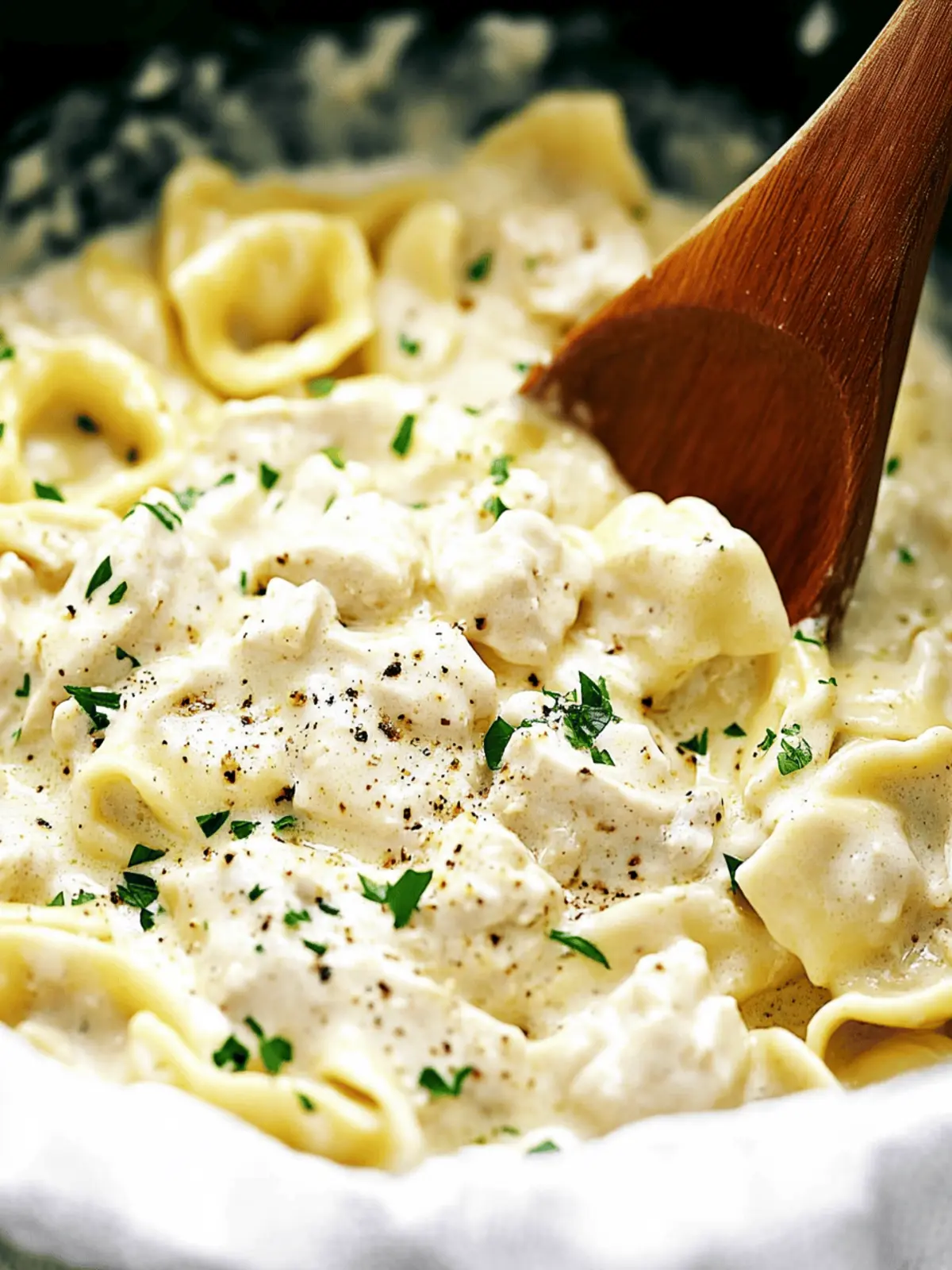 Slow Cooker Chicken Alfredo Tortellini: Dinner Made Easy! 2 Slow Cooker Chicken Alfredo Tortellini