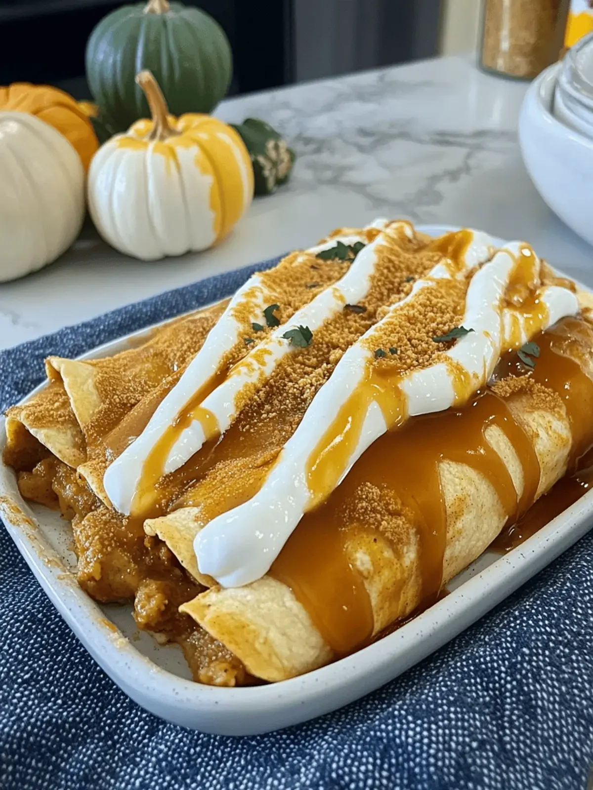 Irresistible Pumpkin Spice Cheesecake Enchiladas with Caramel Drizzle 3 Pumpkin Spice Cheesecake Enchiladas with Caramel Drizzle