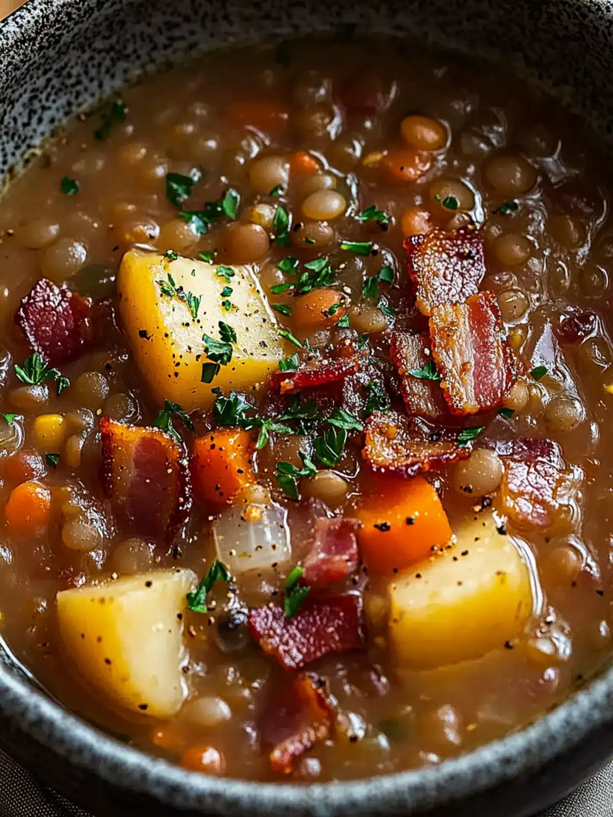 Cozy Up with This Hearty French Lentil Bacon Soup Today 4 Cozy Up with This French Lentil Bacon Soup