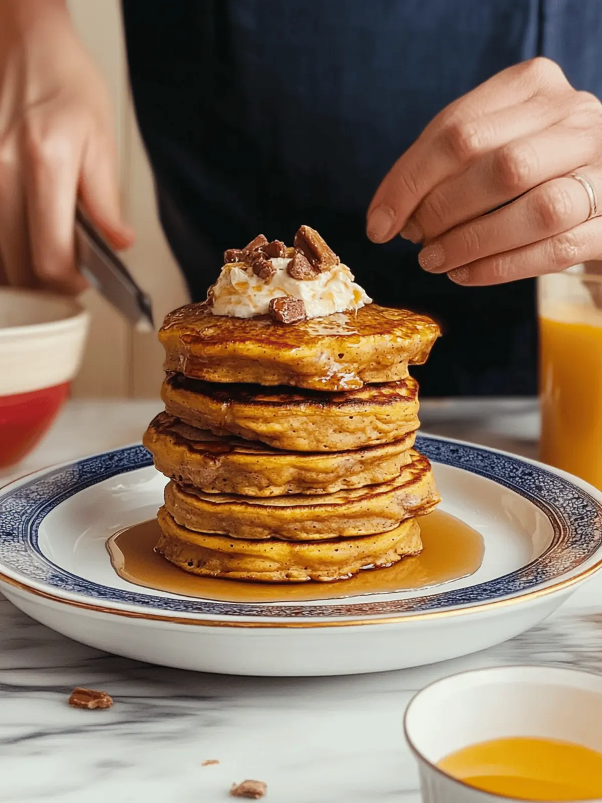 Fluffy Pumpkin Pancakes with Whipped Maple Cinnamon Bliss 4 Fluffy Pumpkin Pancakes with Whipped Maple Cinnamon Butter