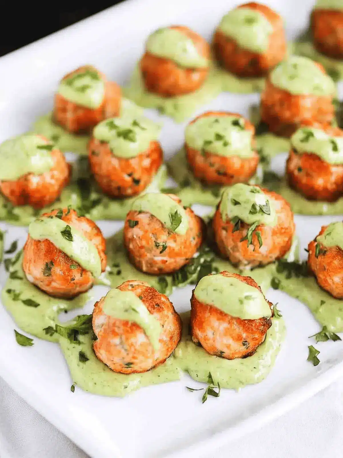 Savory Salmon Balls with Creamy Avocado Sauce Delight 4 Salmon Balls with Creamy Avocado Sauce
