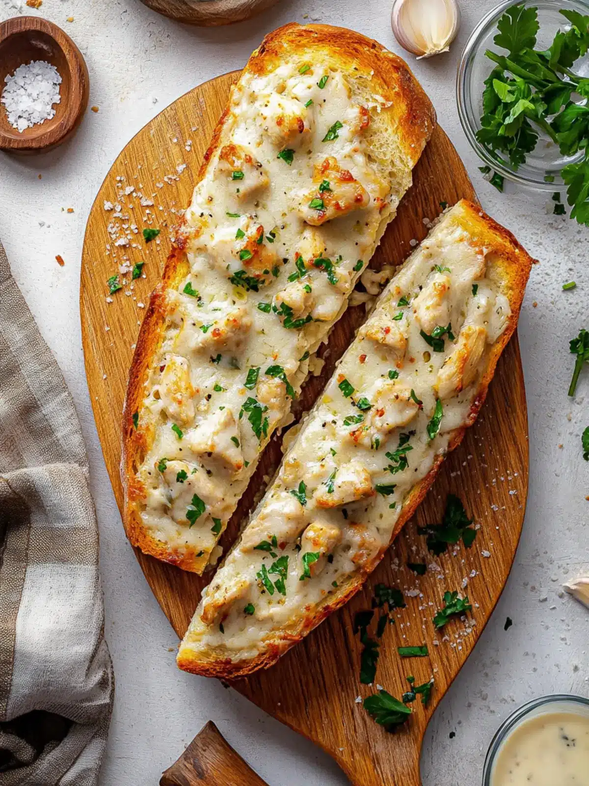 Savory Chicken Alfredo Garlic Bread for Cozy Nights In 3 Chicken Alfredo Garlic Bread