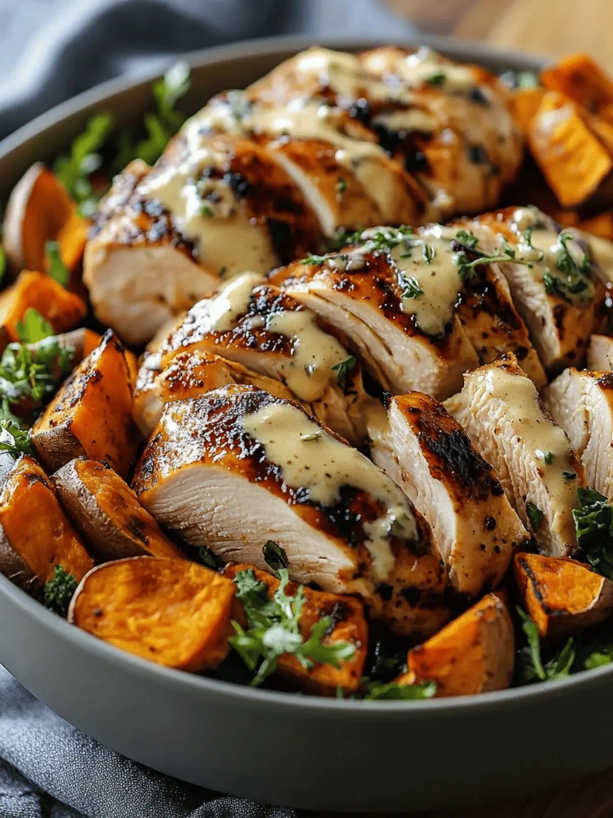 Maple Dijon Chicken & Roasted Sweet Potato Bowl Bliss 2 Maple Dijon Chicken & Roasted Sweet Potato
