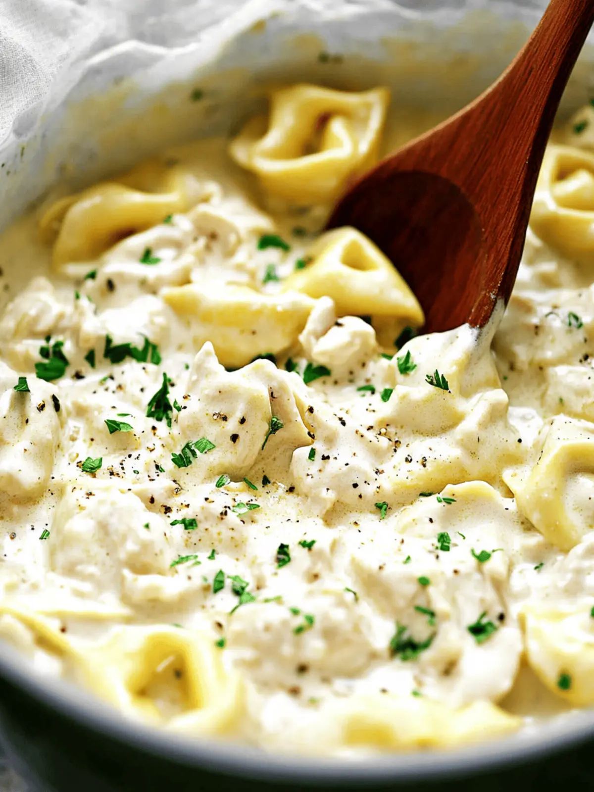 Slow Cooker Chicken Alfredo Tortellini: Dinner Made Easy! 3 Slow Cooker Chicken Alfredo Tortellini