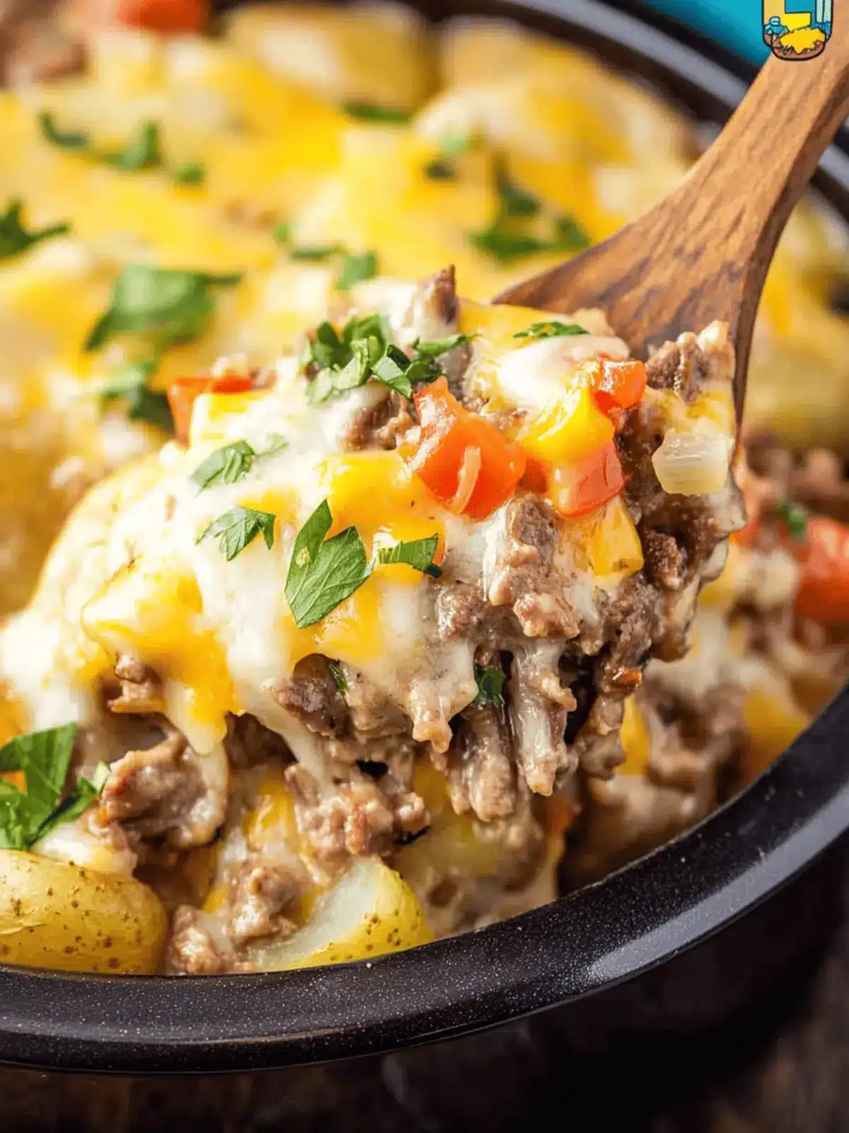 Crockpot Cheesesteak Potato Casserole for Quick Comfort Food 3 Crockpot Cheesesteak Potato