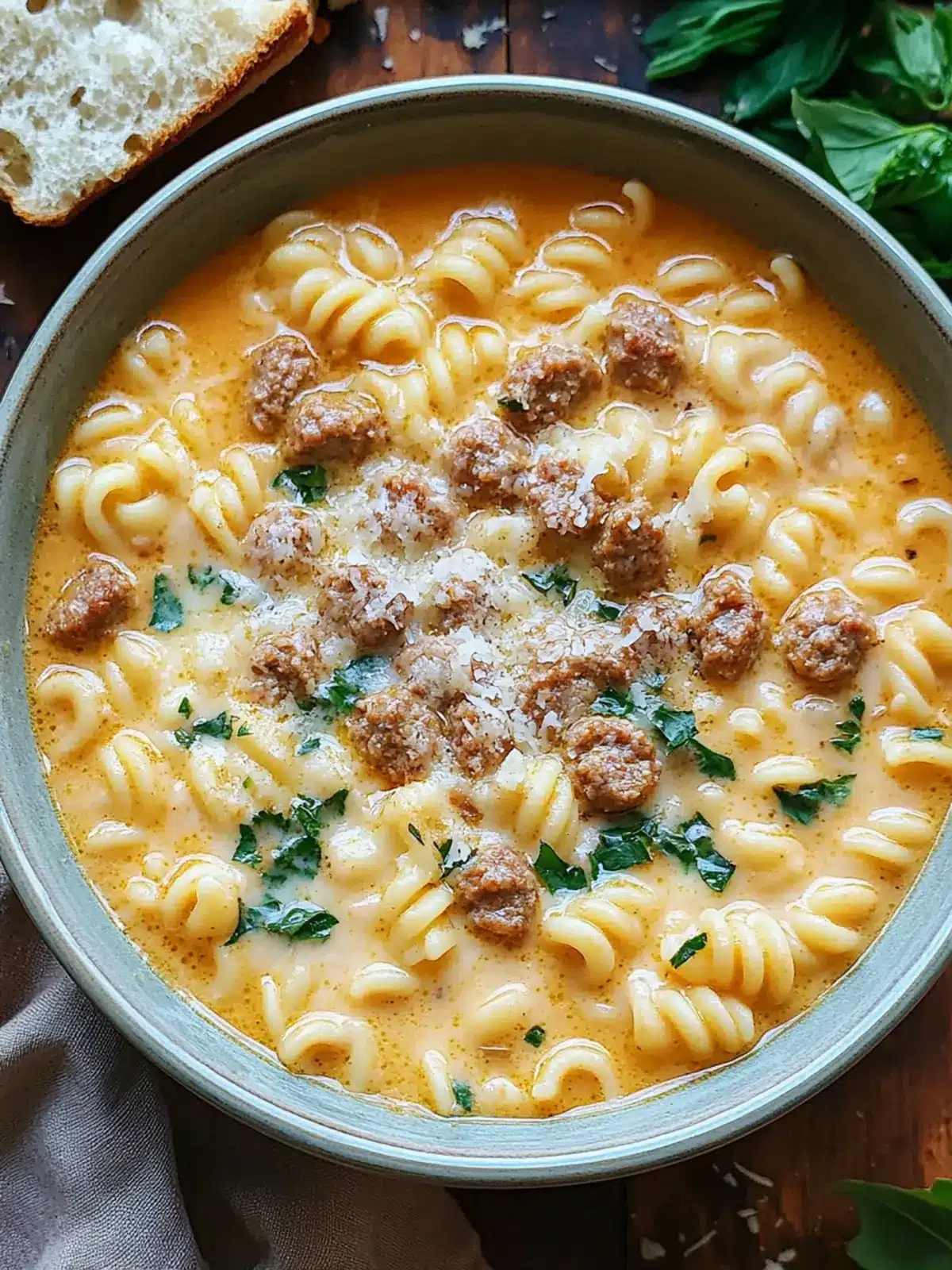 Creamy Parmesan Pasta Soup with Italian Sausage for Cozy Nights 4 Creamy Parmesan Pasta Soup with Italian Sausage