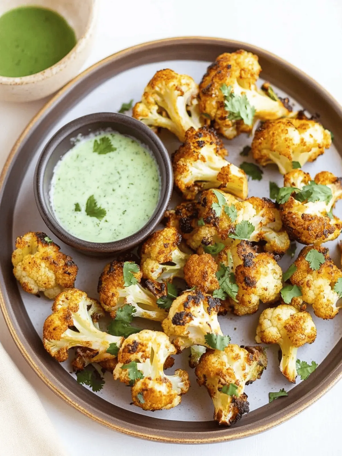 Crispy Air Fryer Cauliflower with Cilantro Yogurt Sauce Delight 2 Air Fryer Cauliflower with Cilantro Yogurt Sauce