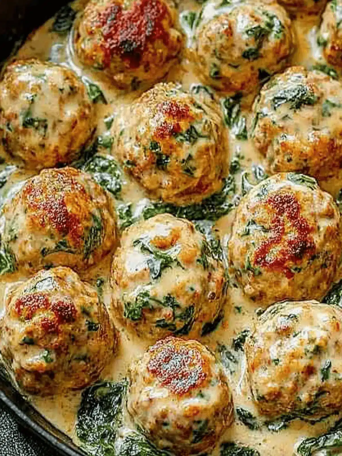 Creamy Spinach Turkey Meatballs for Healthy Comfort Tonight 4 Creamy Spinach Turkey Meatballs