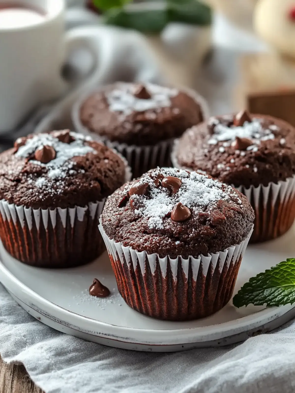 Peppermint Hot Chocolate Muffins for Cozy Winter Mornings 3 Peppermint Hot Chocolate Muffins