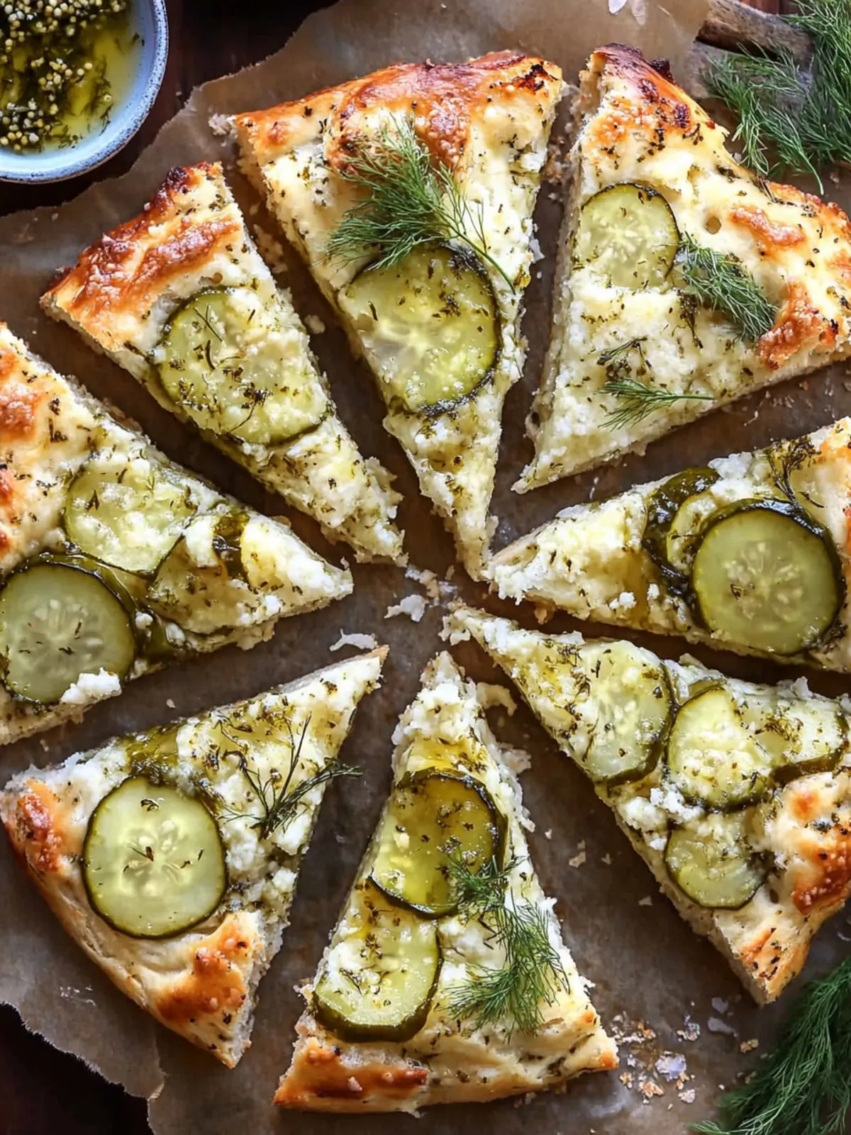 Dill Pickle Focaccia Bread: A Tangy Twist for Homemade Bliss 2 Dill Pickle Focaccia Bread