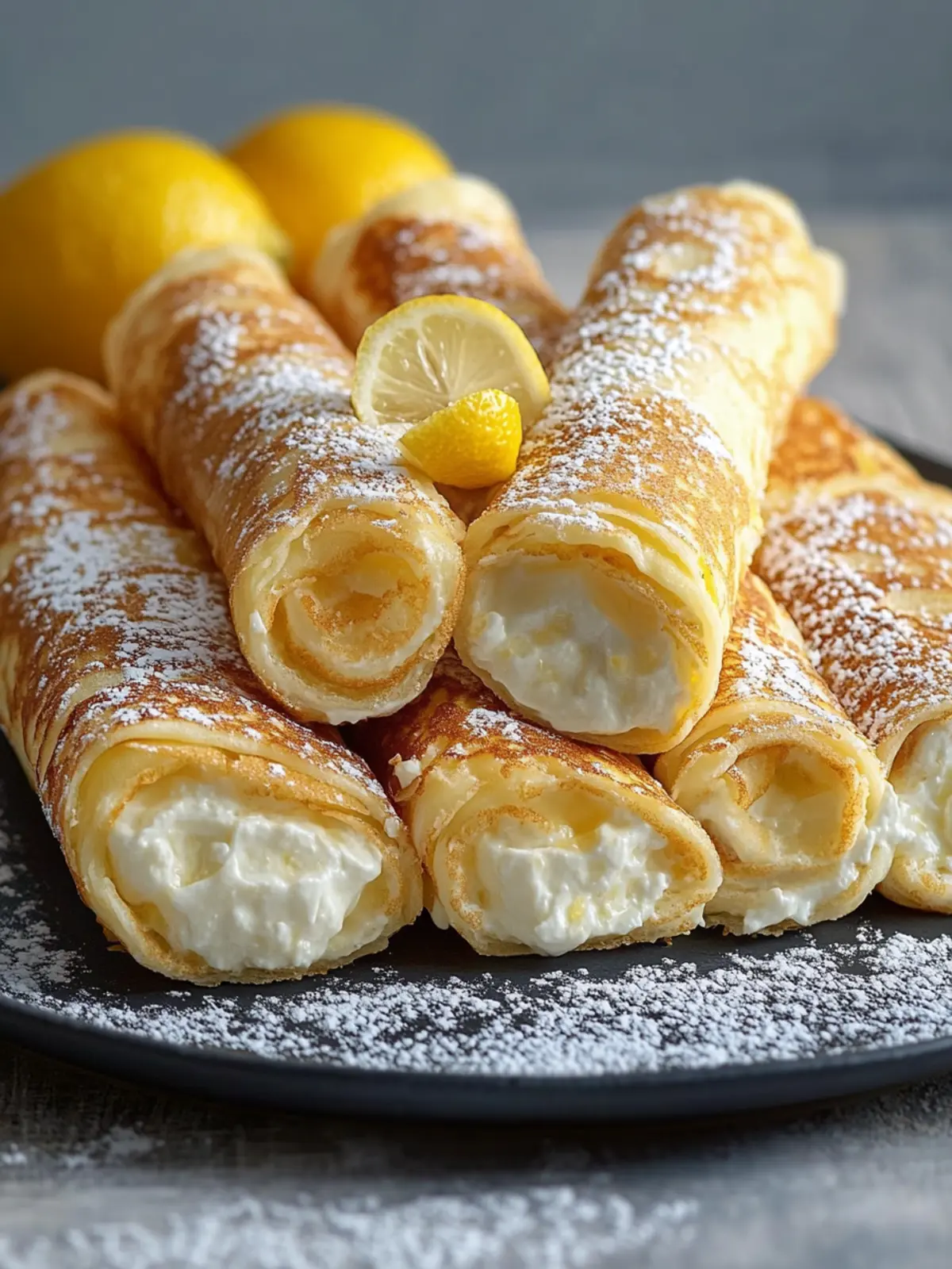 Lemon Cream Cheese Stuffed Pancake Rolls for a Blissful Brunch 3 Lemon Cream Cheese Stuffed Pancake Rolls