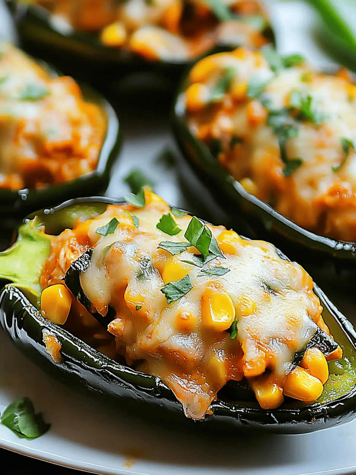 Cheesy Chicken and Corn Stuffed Poblano Peppers Delight 3 Cheesy Chicken and Corn Stuffed Poblano Peppers