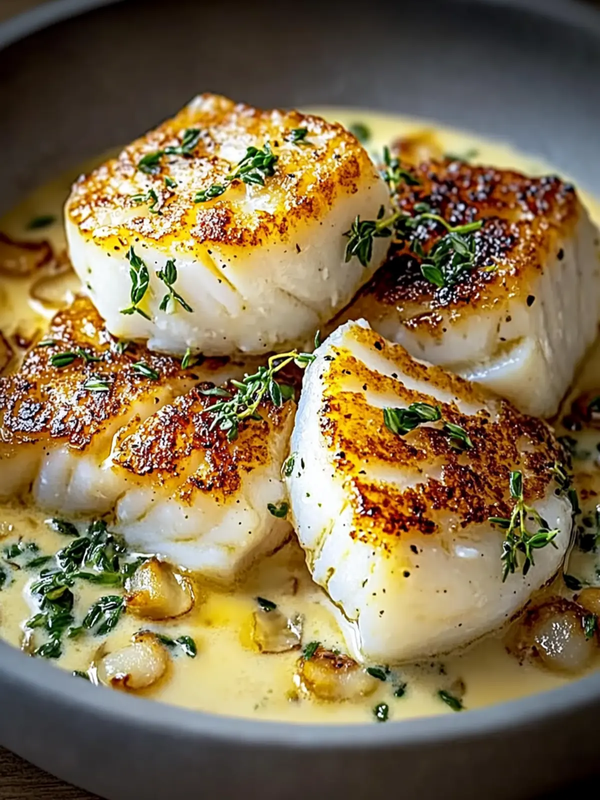 Savor Pan-Seared Cod with Garlic Cream Sauce in 30 Minutes 3 Pan-Seared Cod with Garlic Cream Sauce