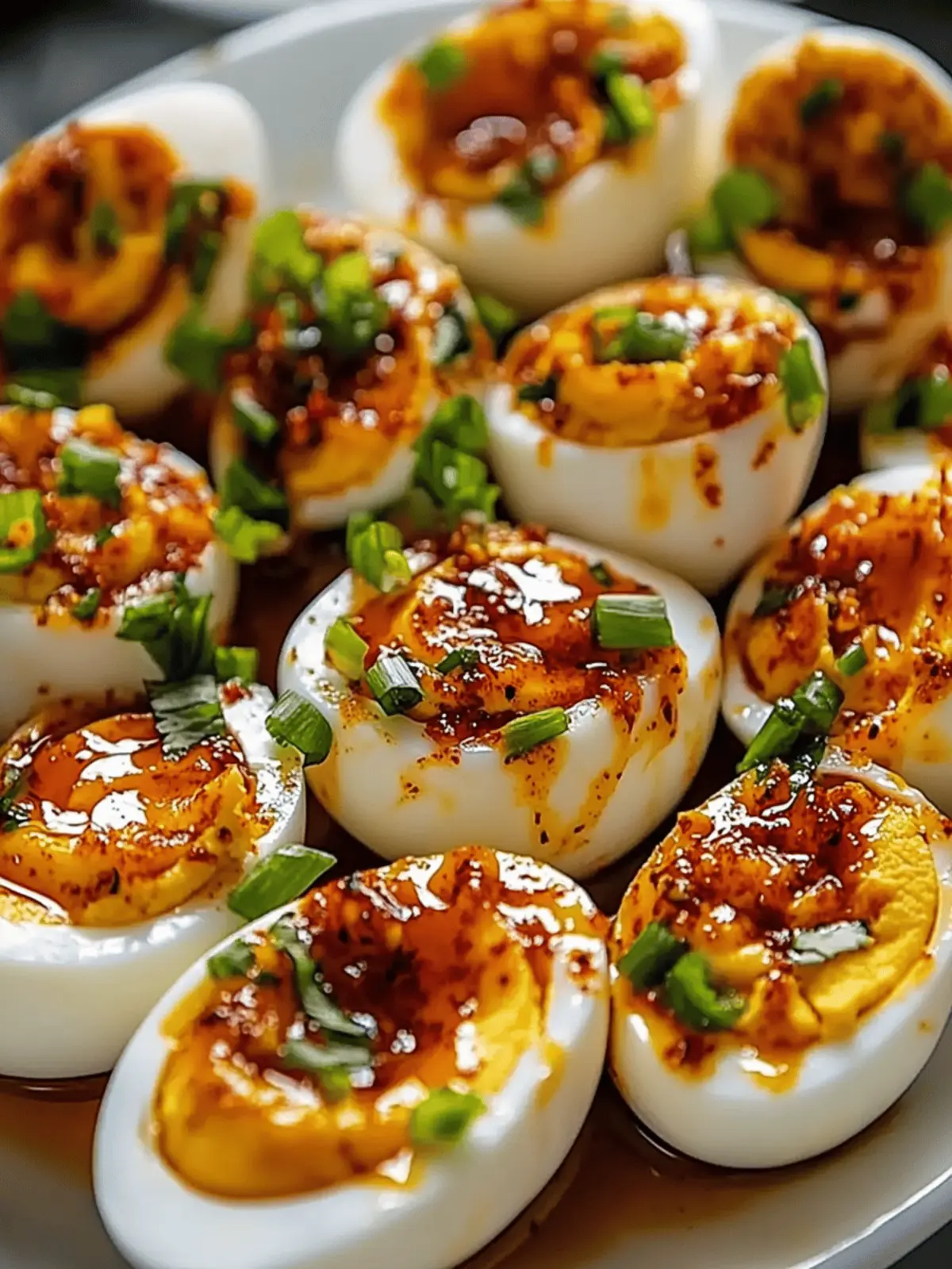 Fiery Spicy Chili Garlic Deviled Eggs for Unforgettable Appetizers 3 Spicy Chili Garlic Deviled Eggs