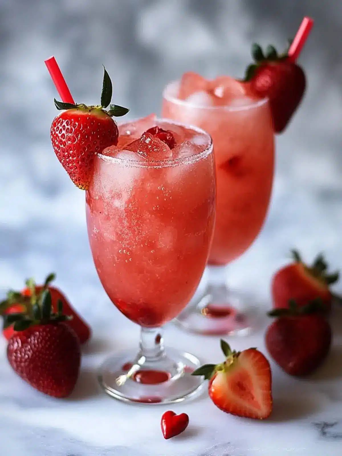 Fresh Strawberry Non-Alcoholic Valentine's Day Mocktail Bliss 3 Fresh Strawberry Non Alcoholic Valentine's Day Mocktail