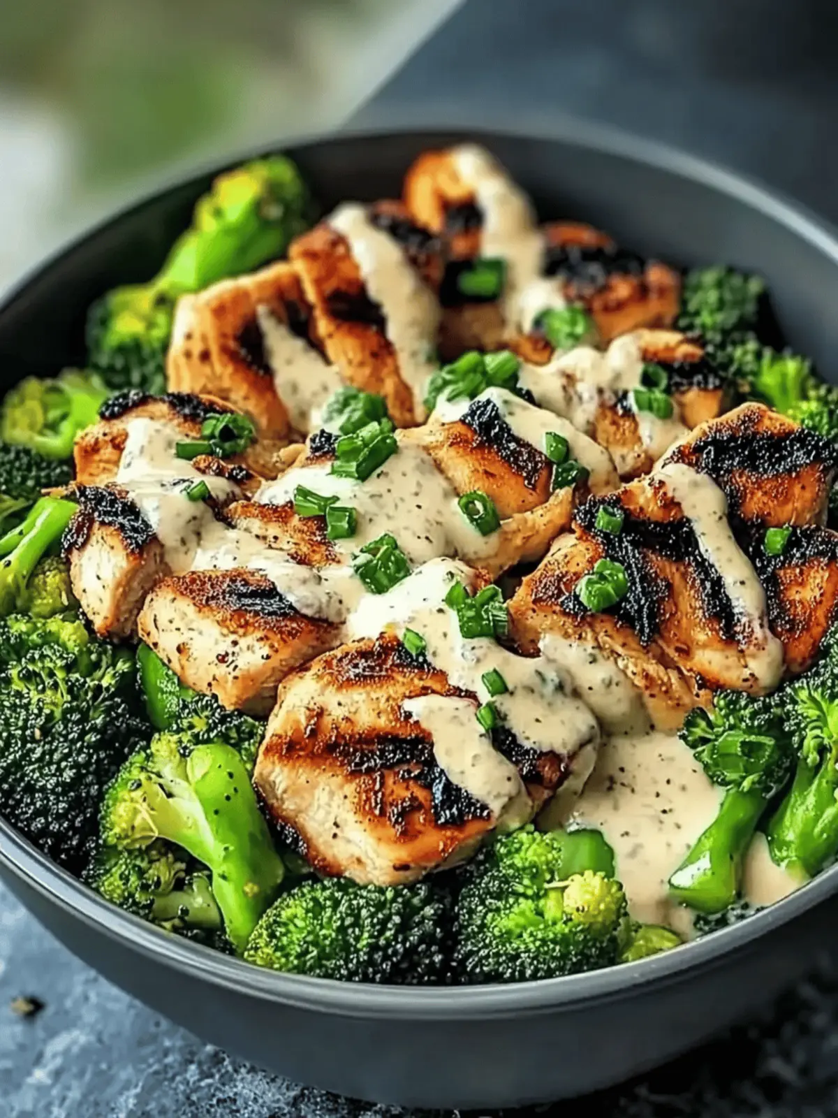 Delicious Grilled Chicken & Broccoli Bowls with Creamy Garlic Sauce 4 Grilled Chicken & Broccoli Bowls with Creamy Garlic Sauce