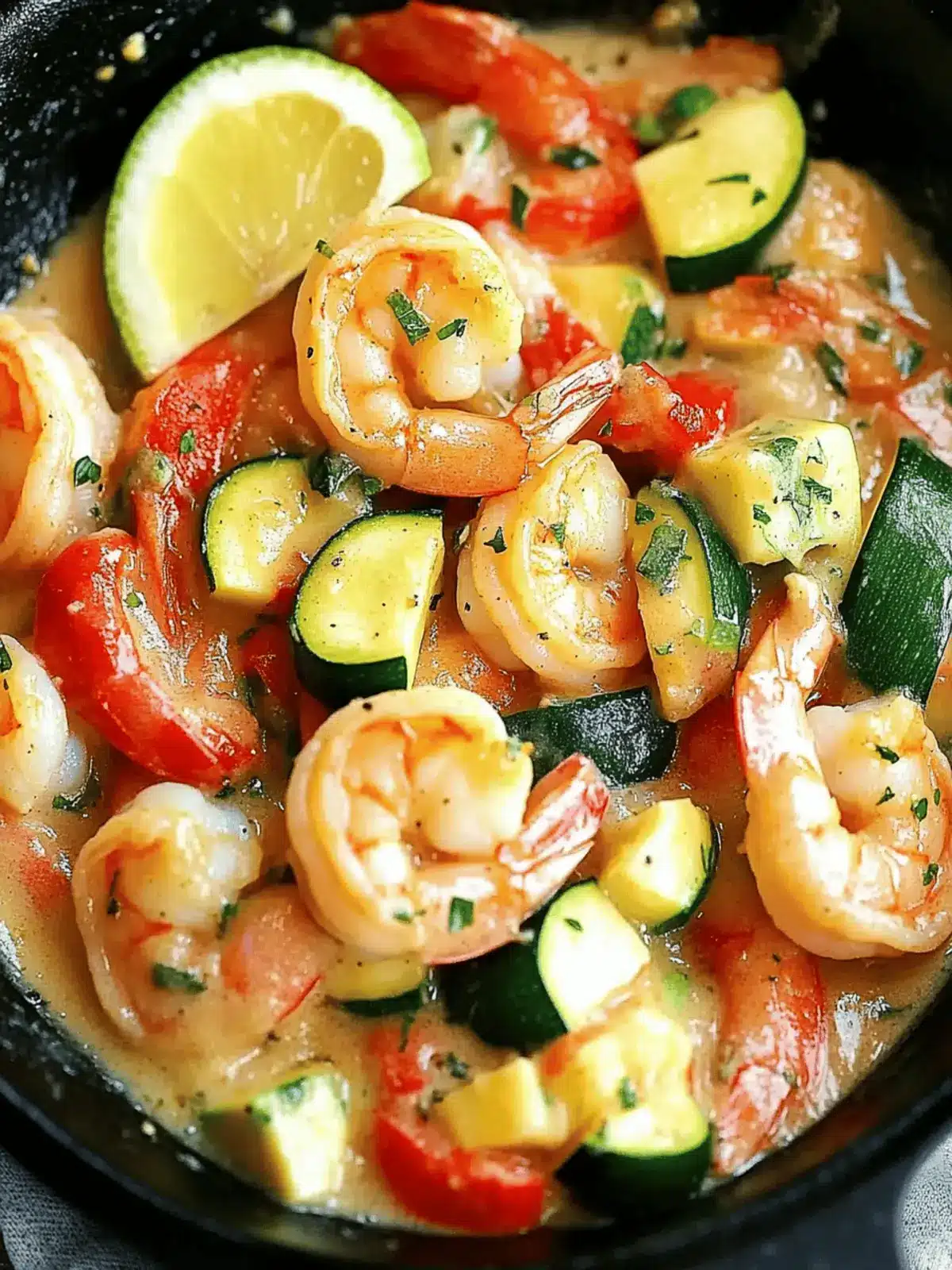 Creamy Shrimp and Zucchini Skillet: Quick Keto Comfort Food 2 Creamy Shrimp and Zucchini Skillet