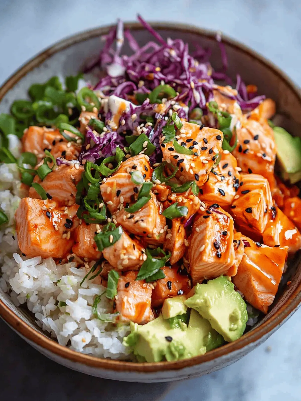 Savory Spicy Salmon Bowl: Quick & Flavor-Packed Dinner! 3 Spicy Salmon Bowl