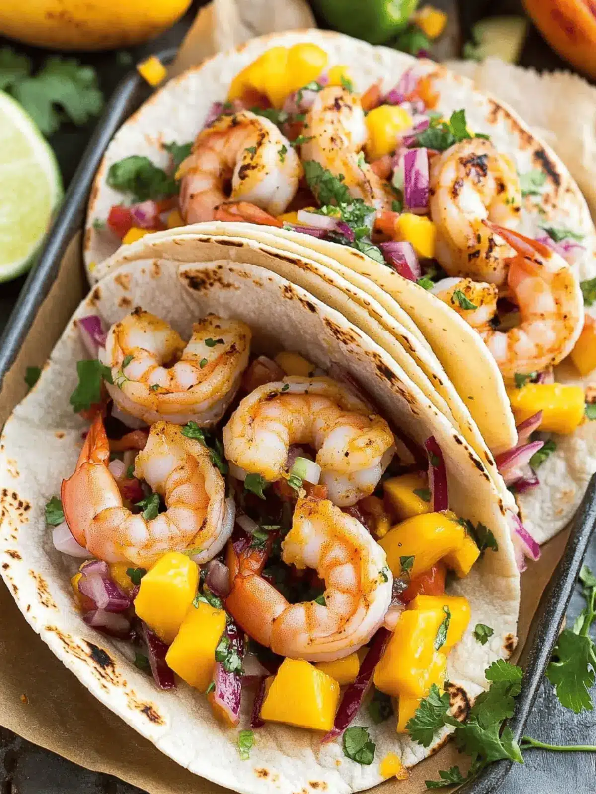 Delicious Shrimp Tacos with Mango Salsa in 25 Minutes 3 Shrimp Tacos with Mango Salsa