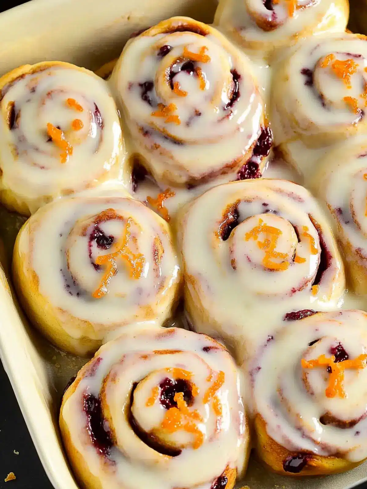 Soft Cranberry Cinnamon Rolls with Orange Glaze for Holidays 4 Cranberry Cinnamon Rolls with Orange Glaze
