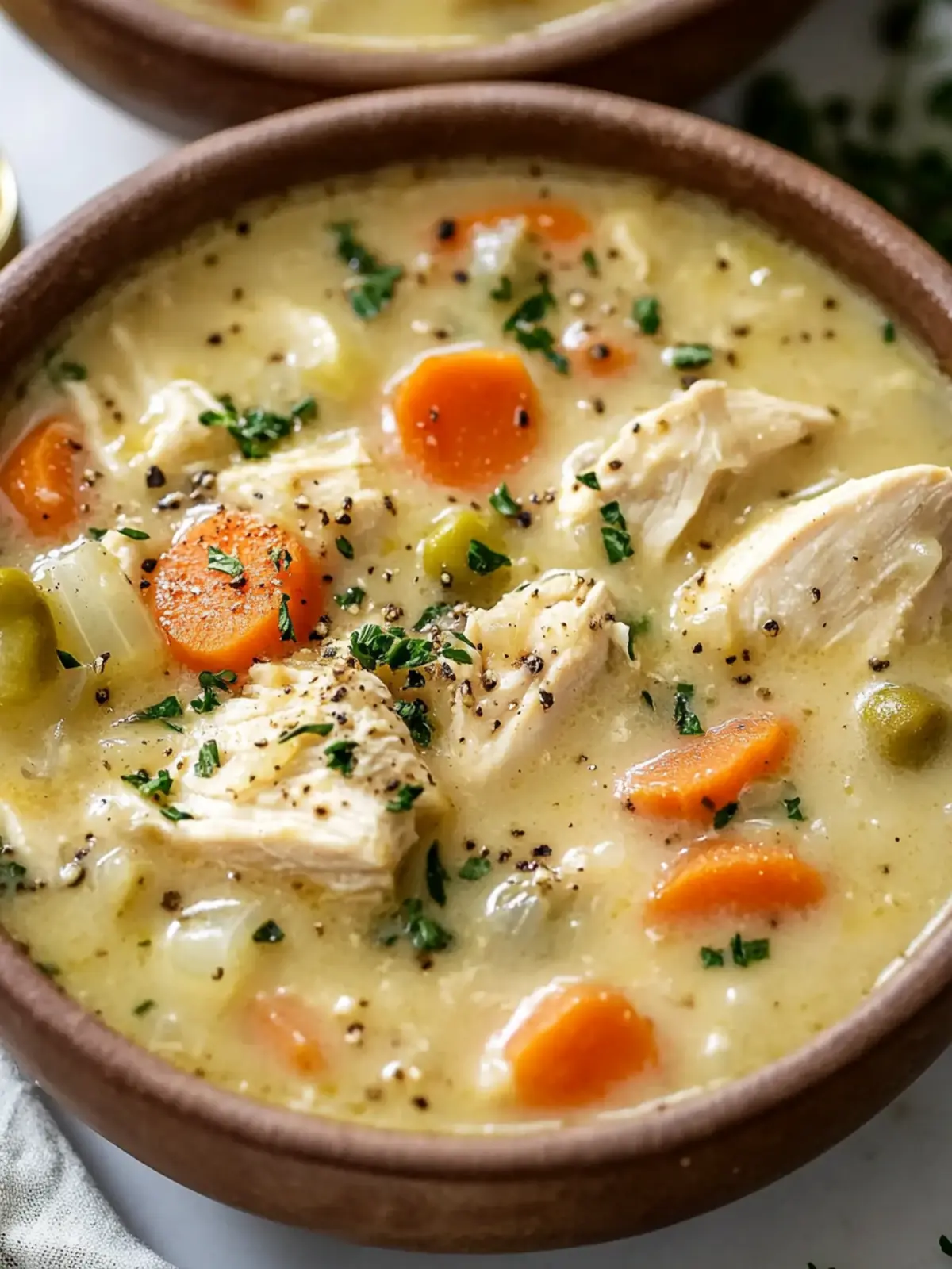 Hearty High Protein Chicken Pot Pie Soup in Just 30 Minutes 3 High Protein Chicken Pot Pie Soup