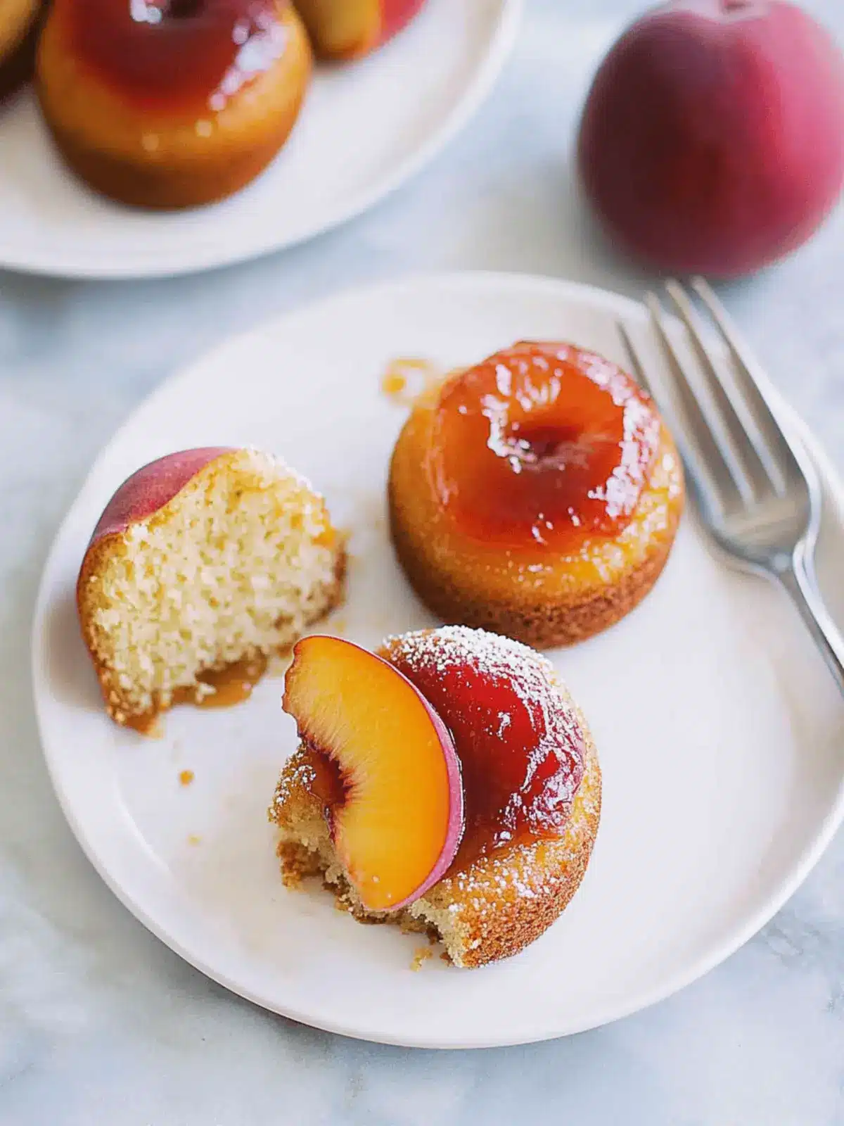 Peach Upside Down Mini Cakes That Wow Your Tastebuds 2 Peach Upside Down Mini Cakes