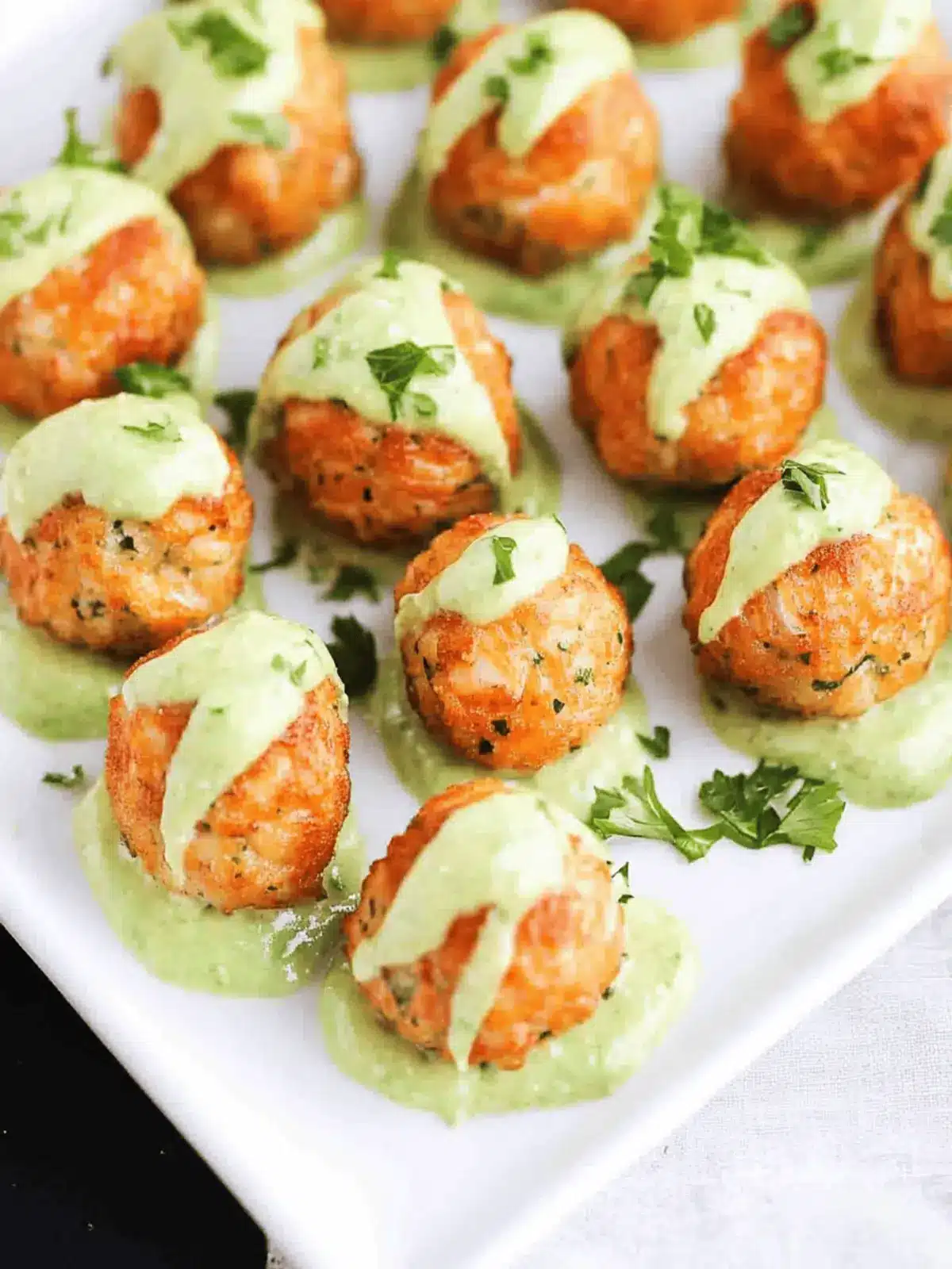 Savory Salmon Balls with Creamy Avocado Sauce Delight 2 Salmon Balls with Creamy Avocado Sauce