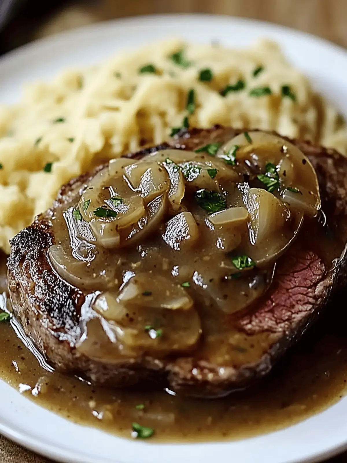 Hearty Onion Gravy Round Steak for Irresistible Comfort Food 4 Hearty Onion Gravy Round Steak