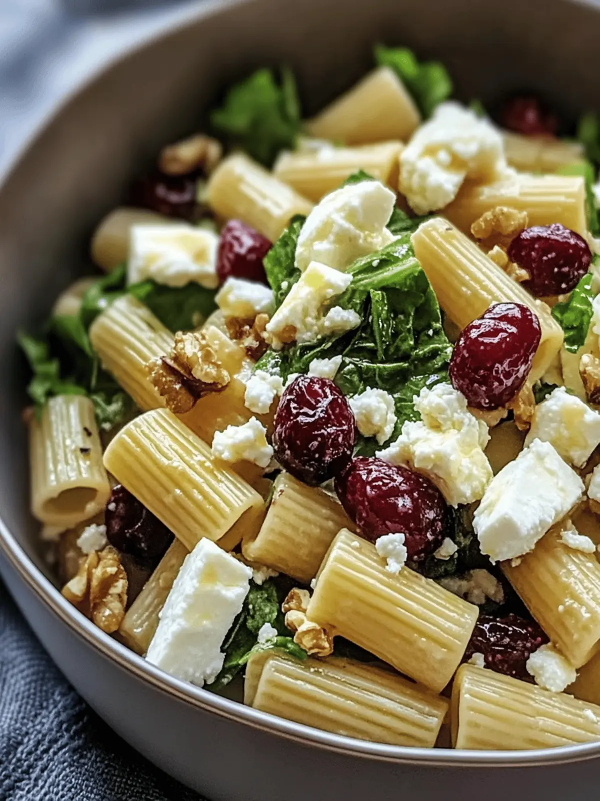 Feta Cranberry Rigatoni Salad with Bright Lemon Vinaigrette 4 Feta Cranberry Rigatoni Salad with Lemon Vinaigrette