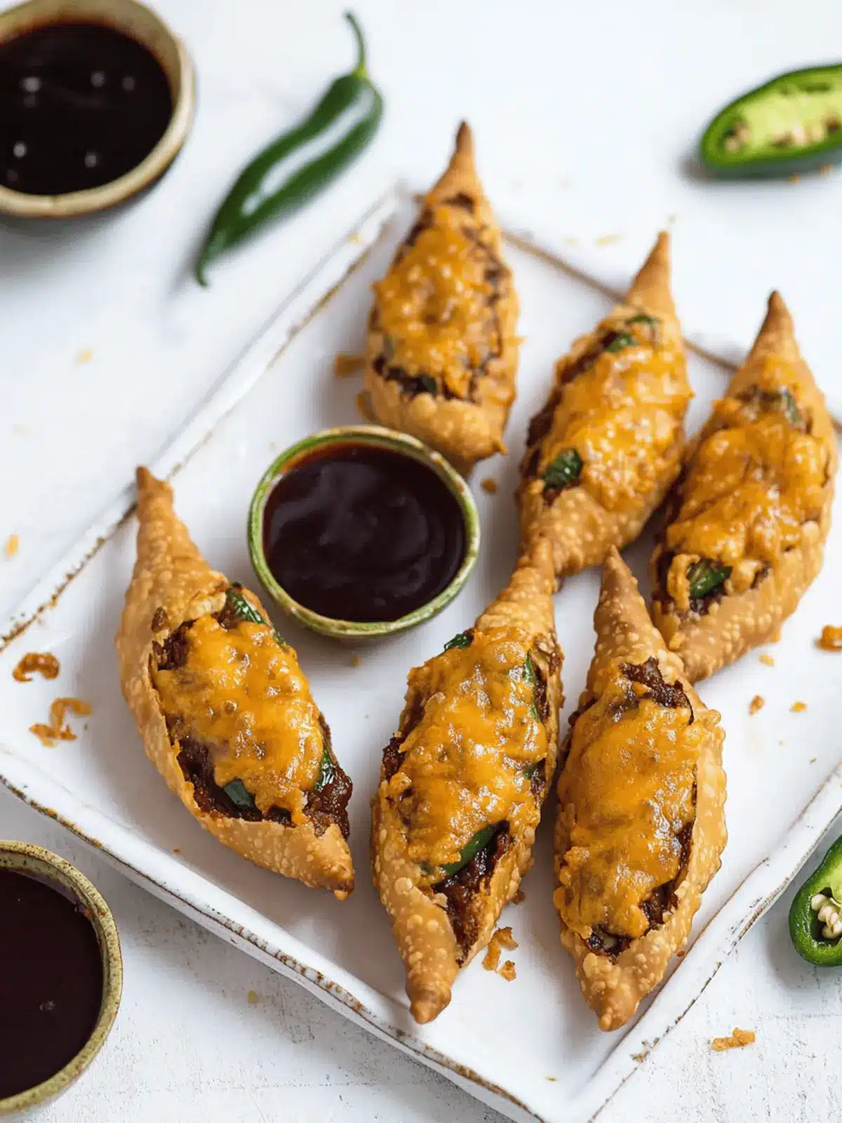 Cheesy Samosa Jalapeno Poppers with Spooky Halloween Flair 4 Cheesy Samosa Jalapeno Poppers (with Halloween variation)