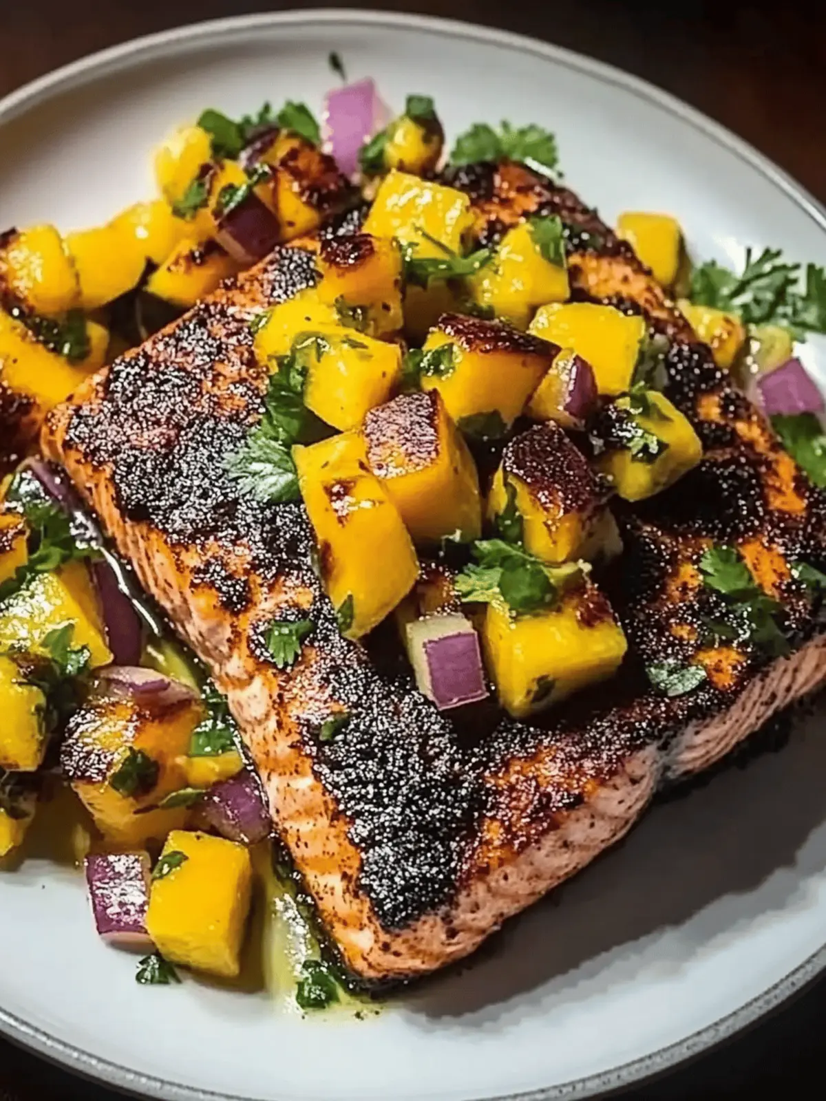 Savor Blackened Salmon with Mango Salsa A Tropical Delight 3 Blackened Salmon with Mango Salsa
