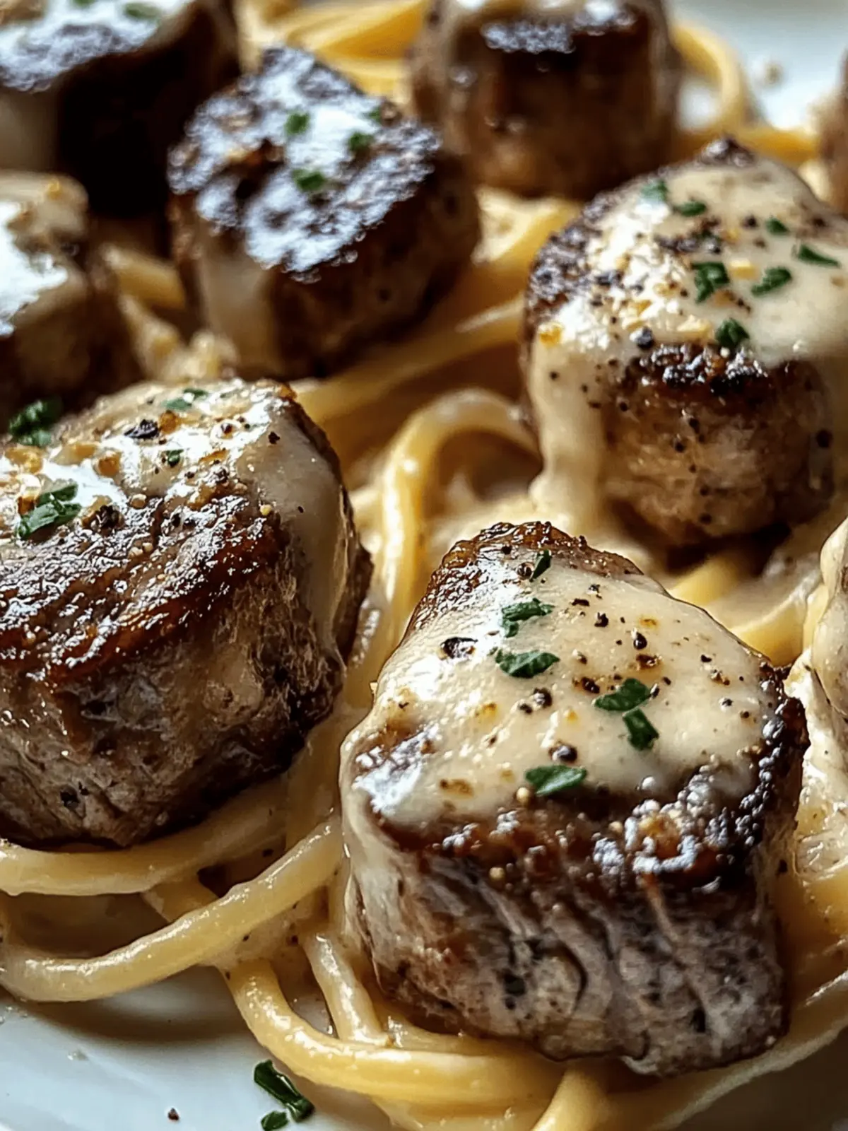 Cheesy Garlic Steak Bites: A Creamy Linguine Delight 4 Cheesy Garlic Steak Bites
