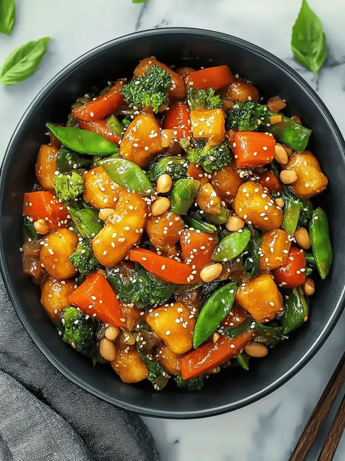 Savory Vegetable Stir Fry with Creamy Peanut Sauce Delight 4 Vegetable Stir Fry with Peanut Sauce