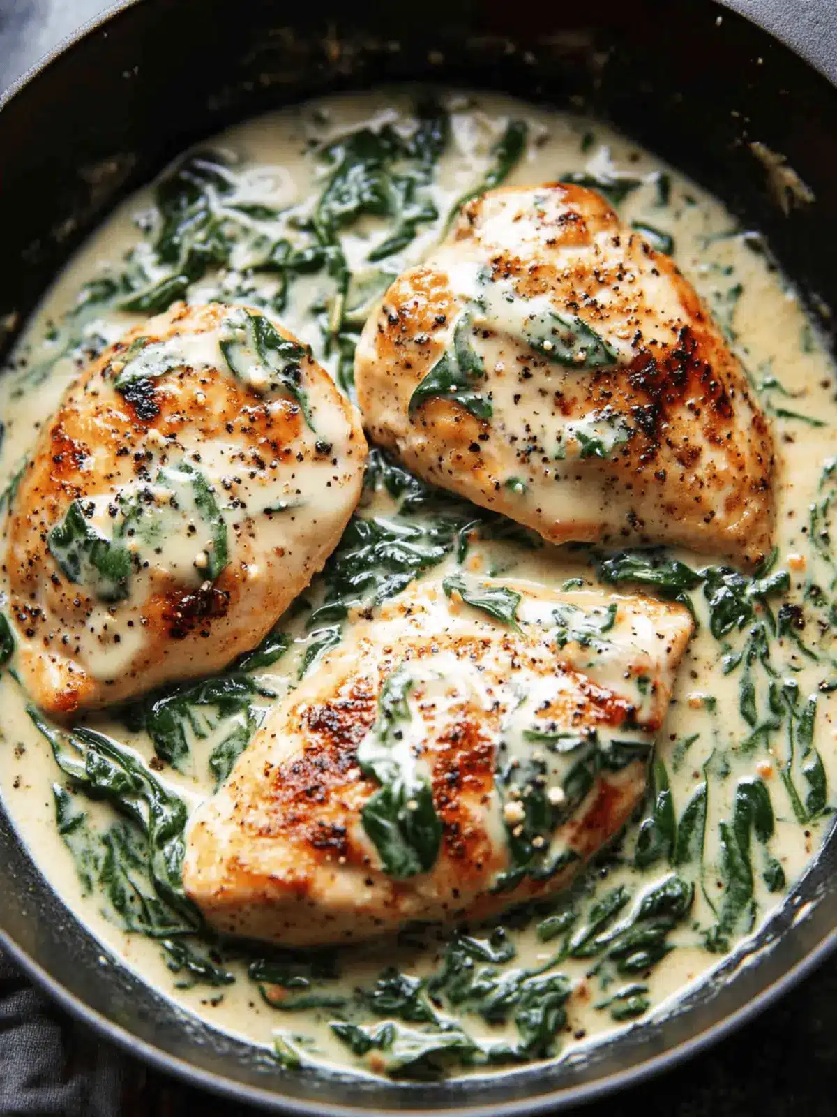 Creamy Spinach Parmesan Chicken Breasts - A Weekend Delight 2 Creamy Chicken Breast in Spinach Parmesan Sauce