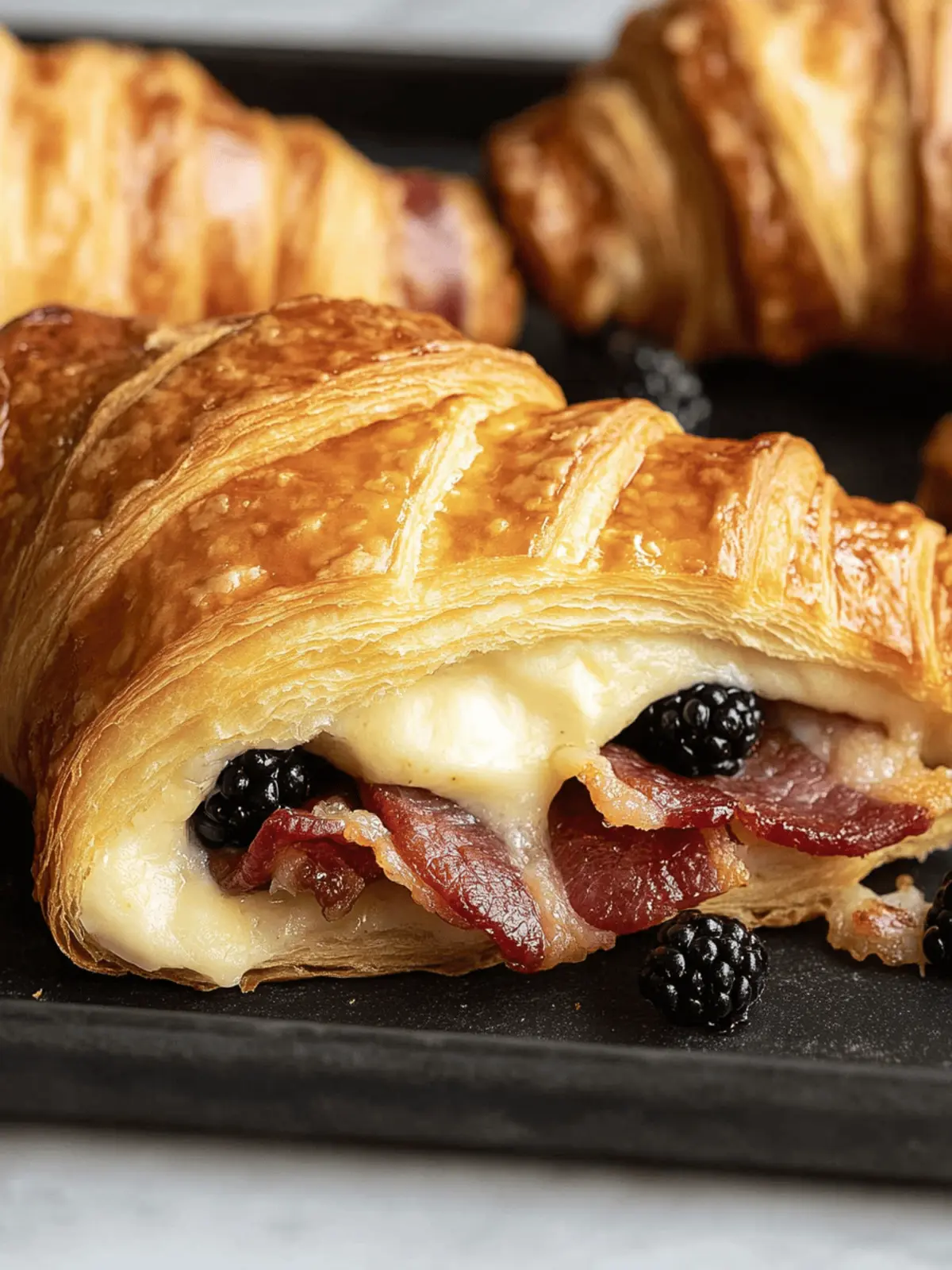 Savor Brie, Blackberry, and Bacon Filled Croissants Today 3 Brie, Blackberry and Bacon Filled Croissants