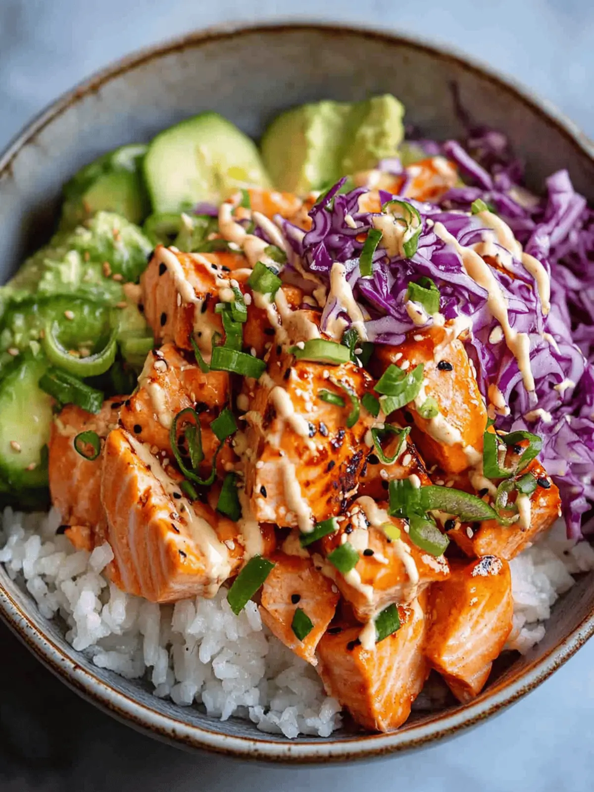 Savory Spicy Salmon Bowl: Quick & Flavor-Packed Dinner! 2 Spicy Salmon Bowl