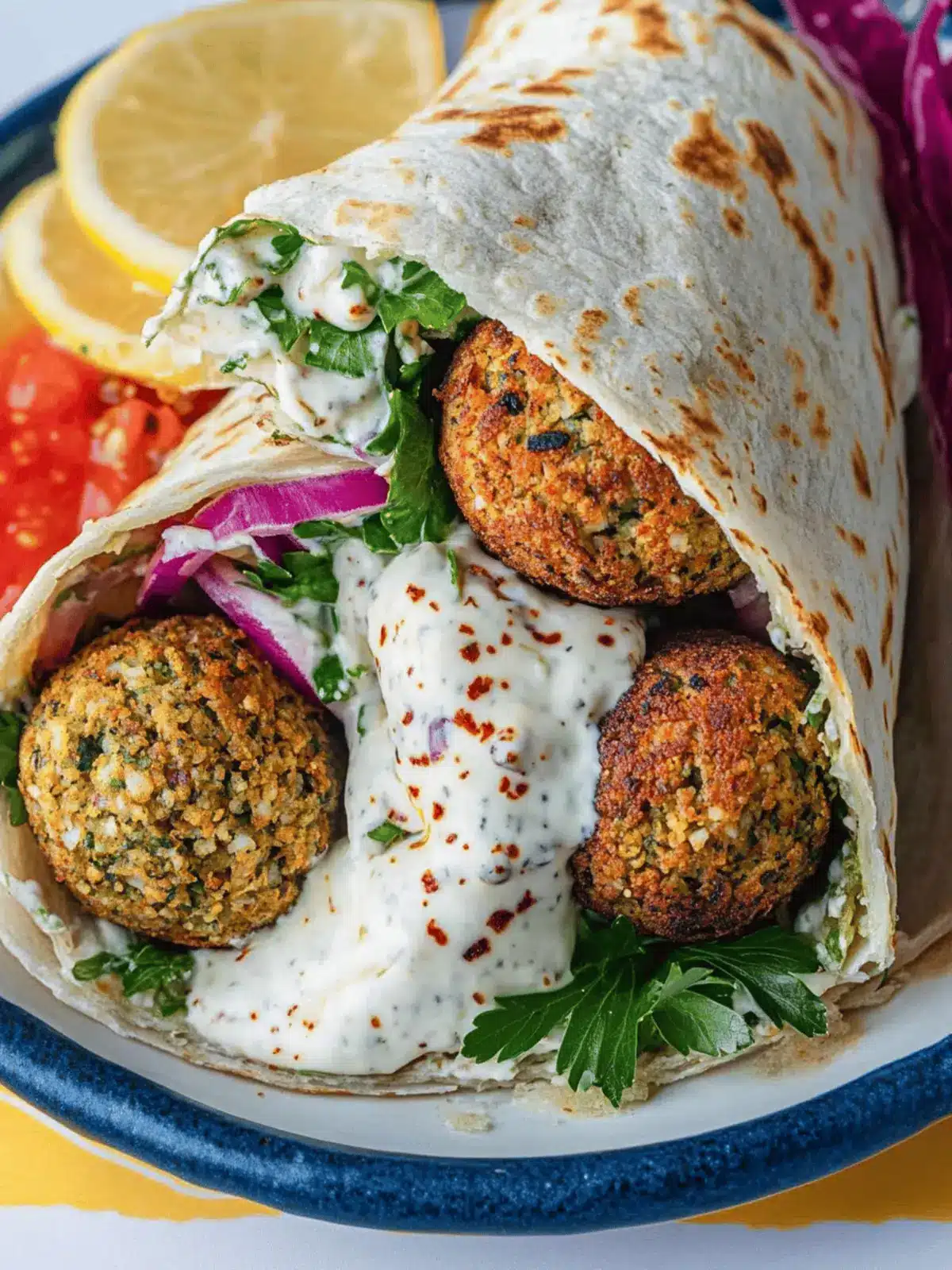 Delicious Vegan Falafel Wraps with Creamy Tahini Bliss 3 Falafel Wrap