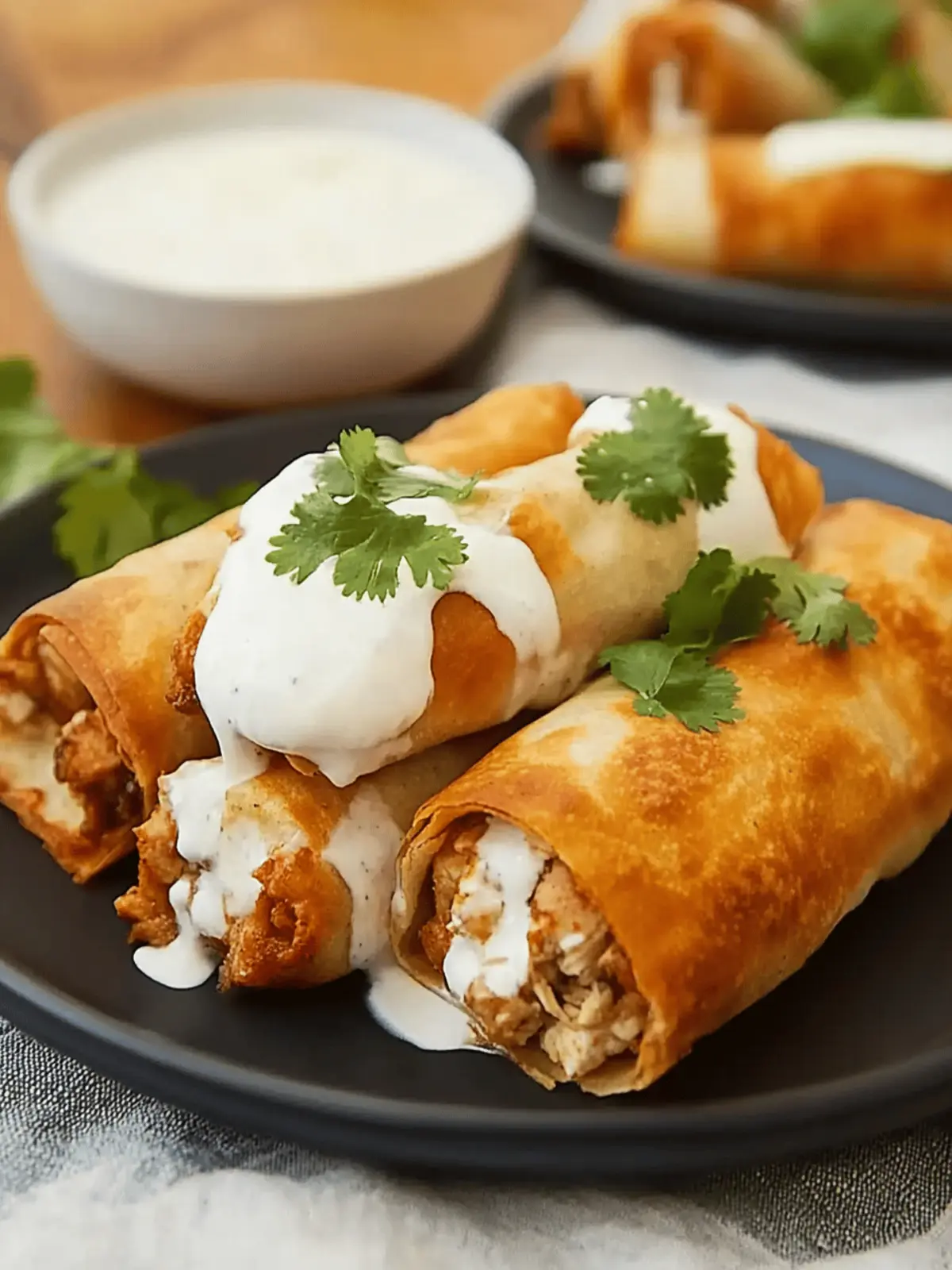 Irresistible Chicken Chimichangas with Sour Cream Sauce Recipe 2 Chicken Chimichangas with Sour Cream Sauce