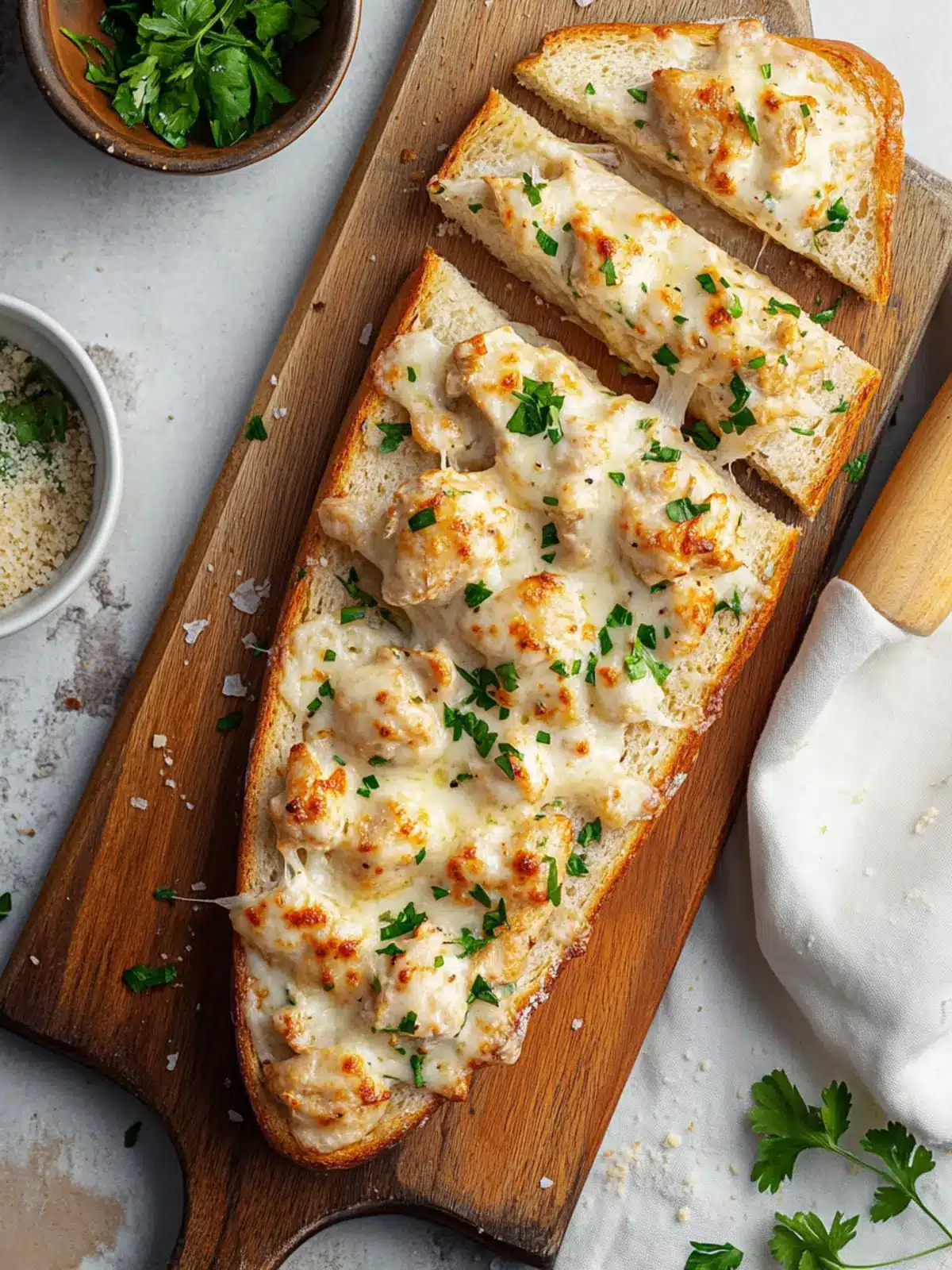 Savory Chicken Alfredo Garlic Bread for Cozy Nights In 2 Chicken Alfredo Garlic Bread