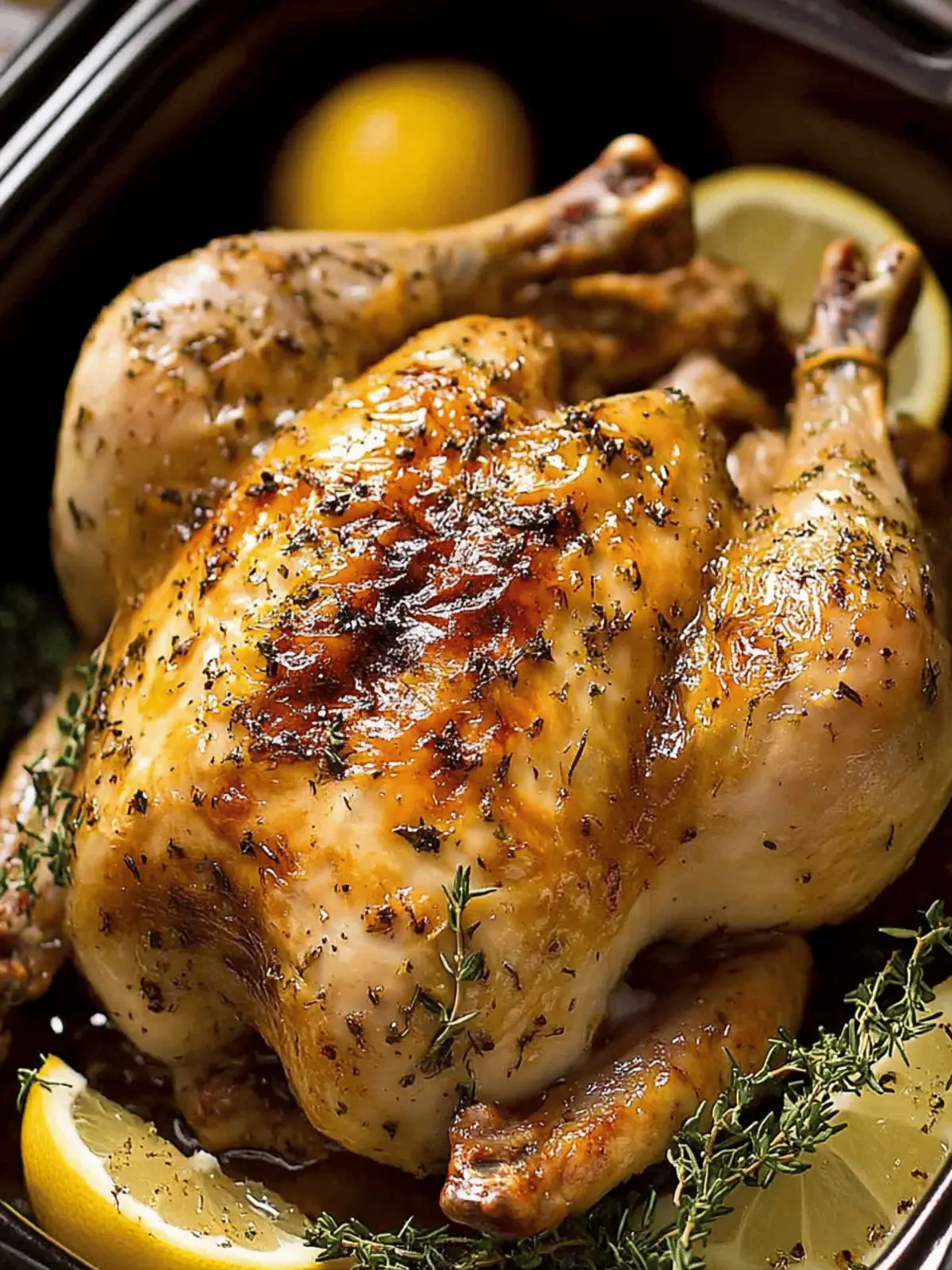 Lemon Garlic Slow Cooker Roast Chicken That's Simply Irresistible 4 Lemon Garlic SLOW COOKER Roast Chicken