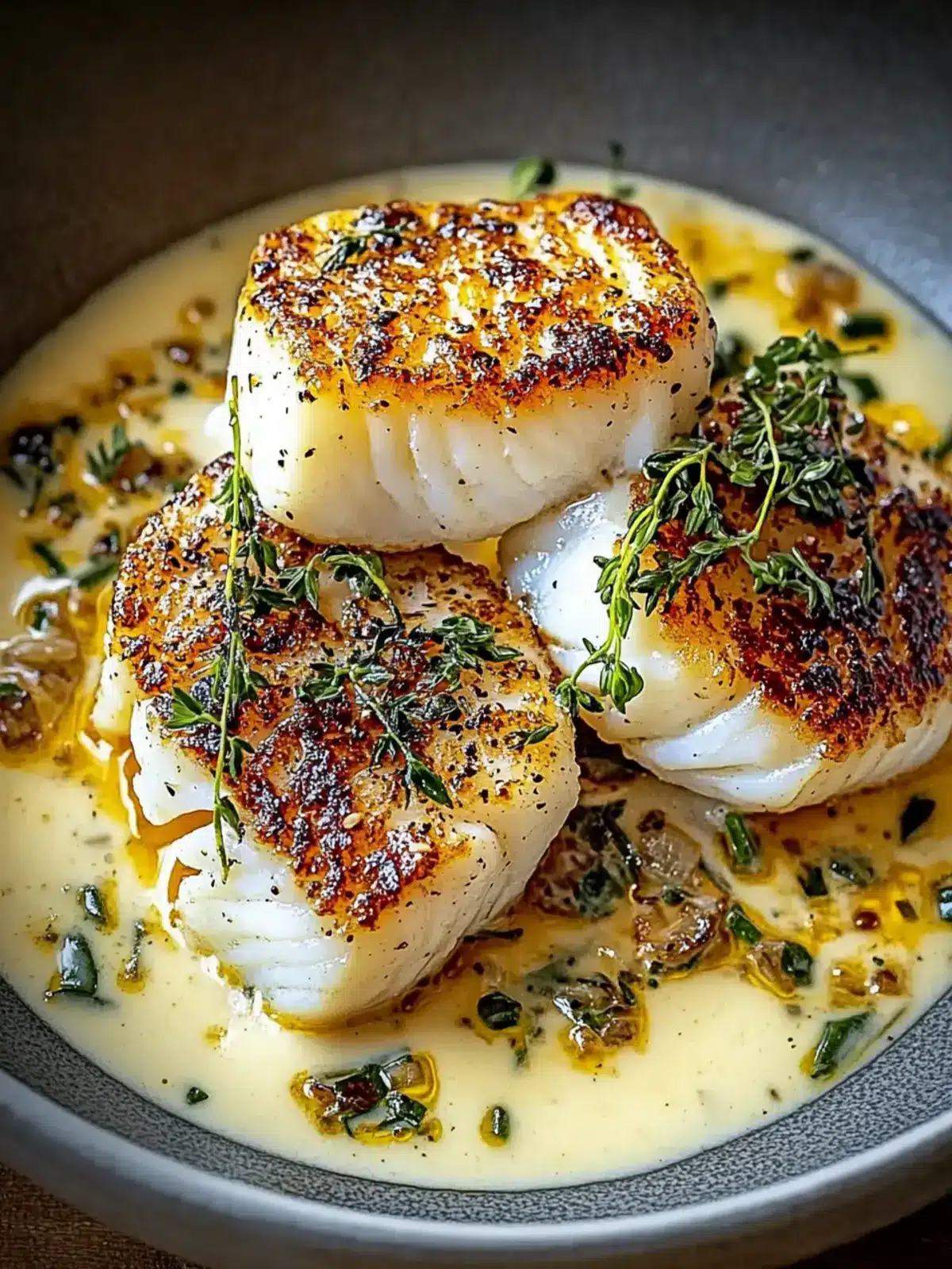 Savor Pan-Seared Cod with Garlic Cream Sauce in 30 Minutes 2 Pan-Seared Cod with Garlic Cream Sauce