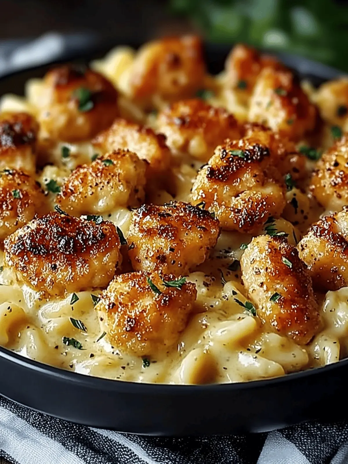 Garlic Parmesan Chicken Bites with Creamy Rotini Delight 3 Garlic Parmesan Chicken Bites with Creamy Rotini